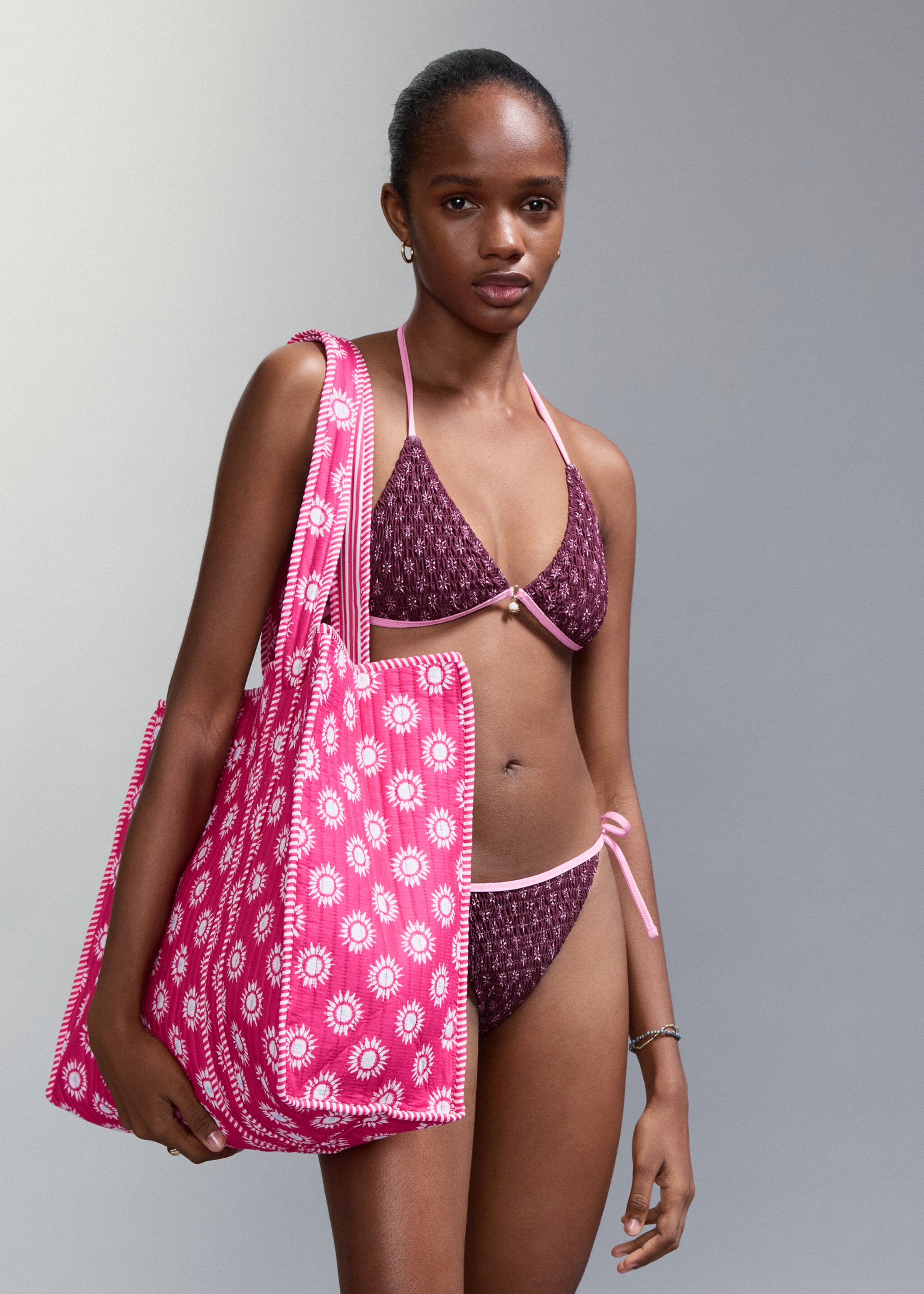 Sun print tote bag - General plane, Pink. Ref: 27067777-00.