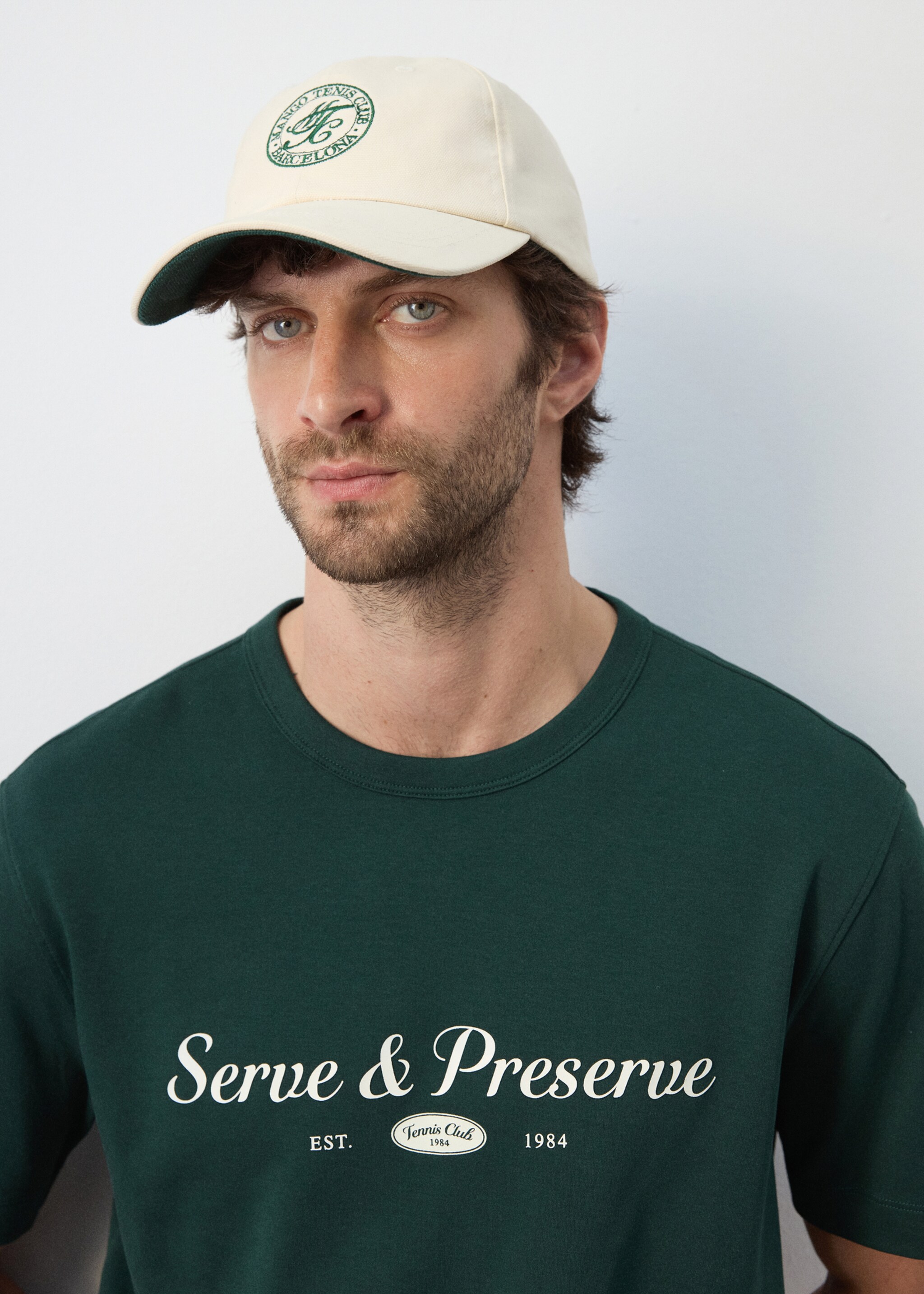 Cap with embroidered logo - General plane, Ecru. Ref: 27067784-00.