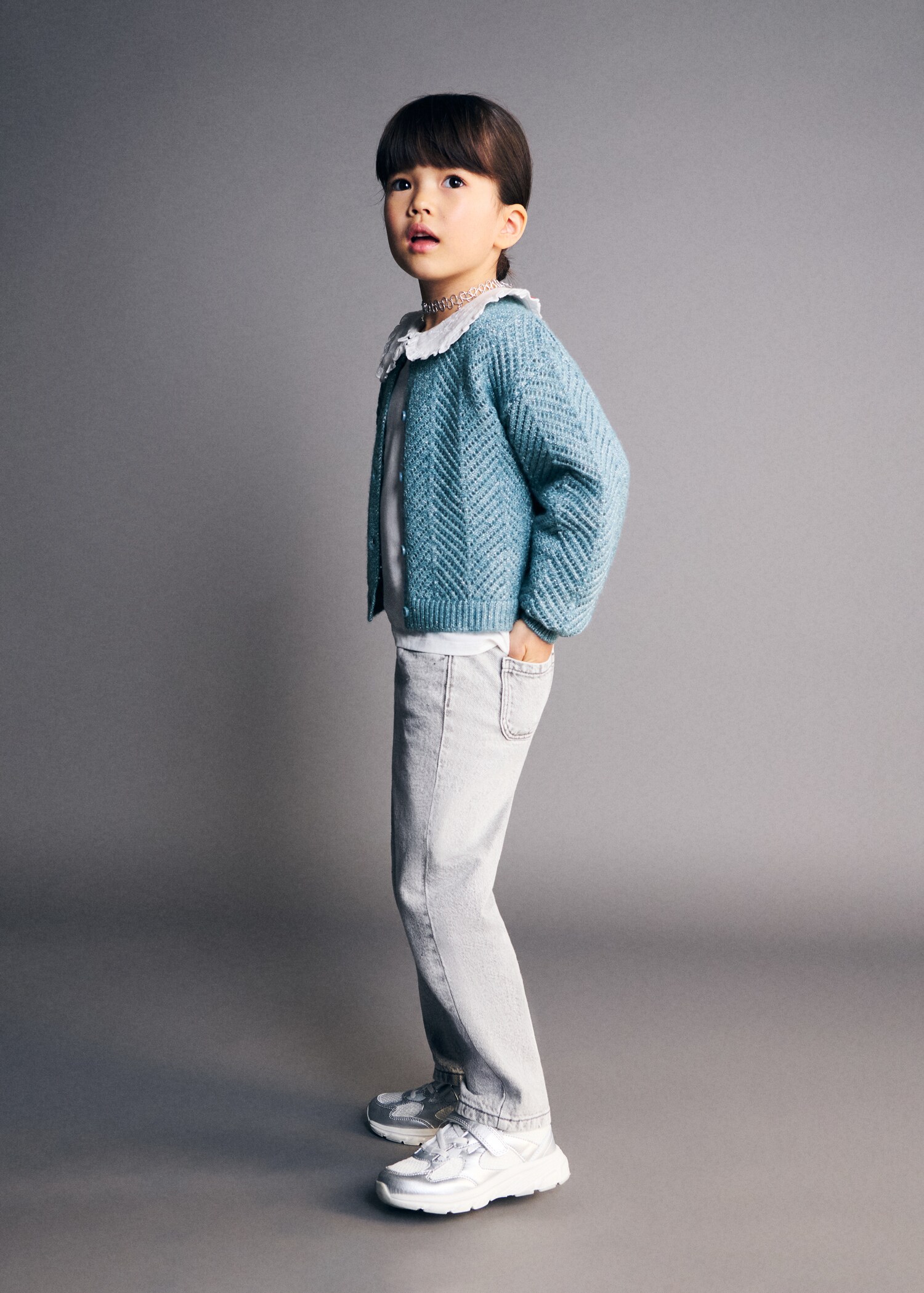 Lurex knitted cardigan - General plane