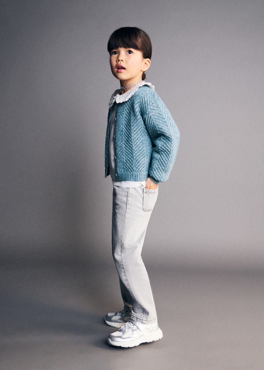 Lurex knitted cardigan