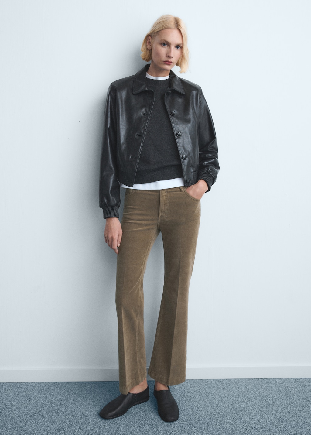 Mango Corduroy flared jeans