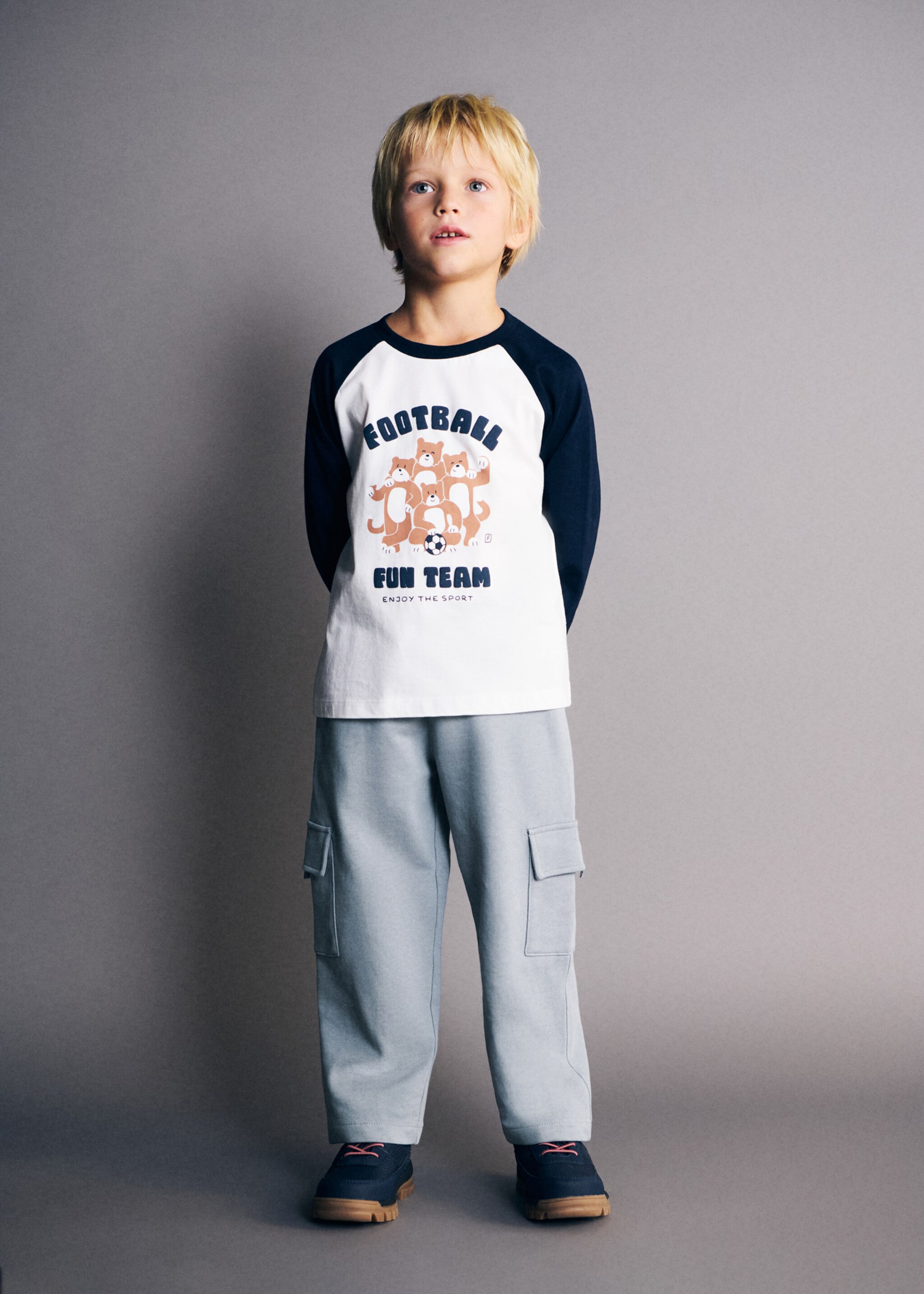 Cotton cargo joggers - General plane, Sky Blue. Ref: 27071196-00.