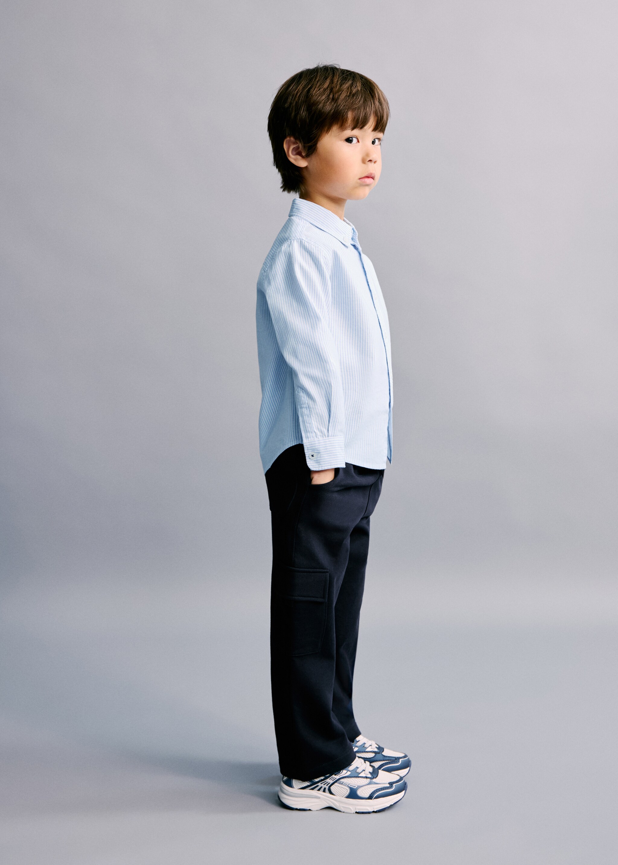 Jogger cargo coton - Plan général, Bleu marine. Ref: 27071196-00.