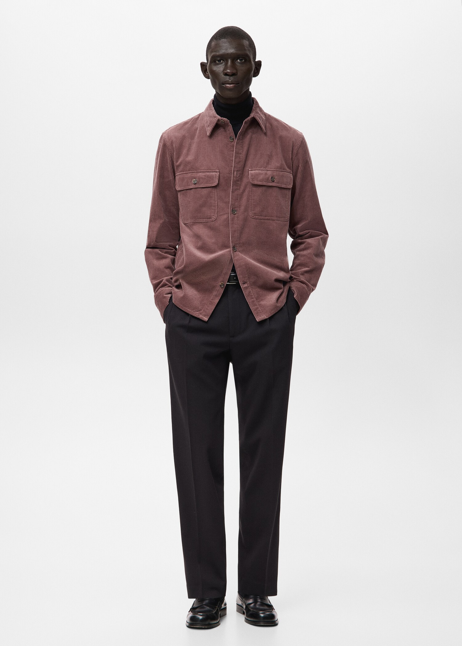 Corduroy overshirt with pockets - General plane