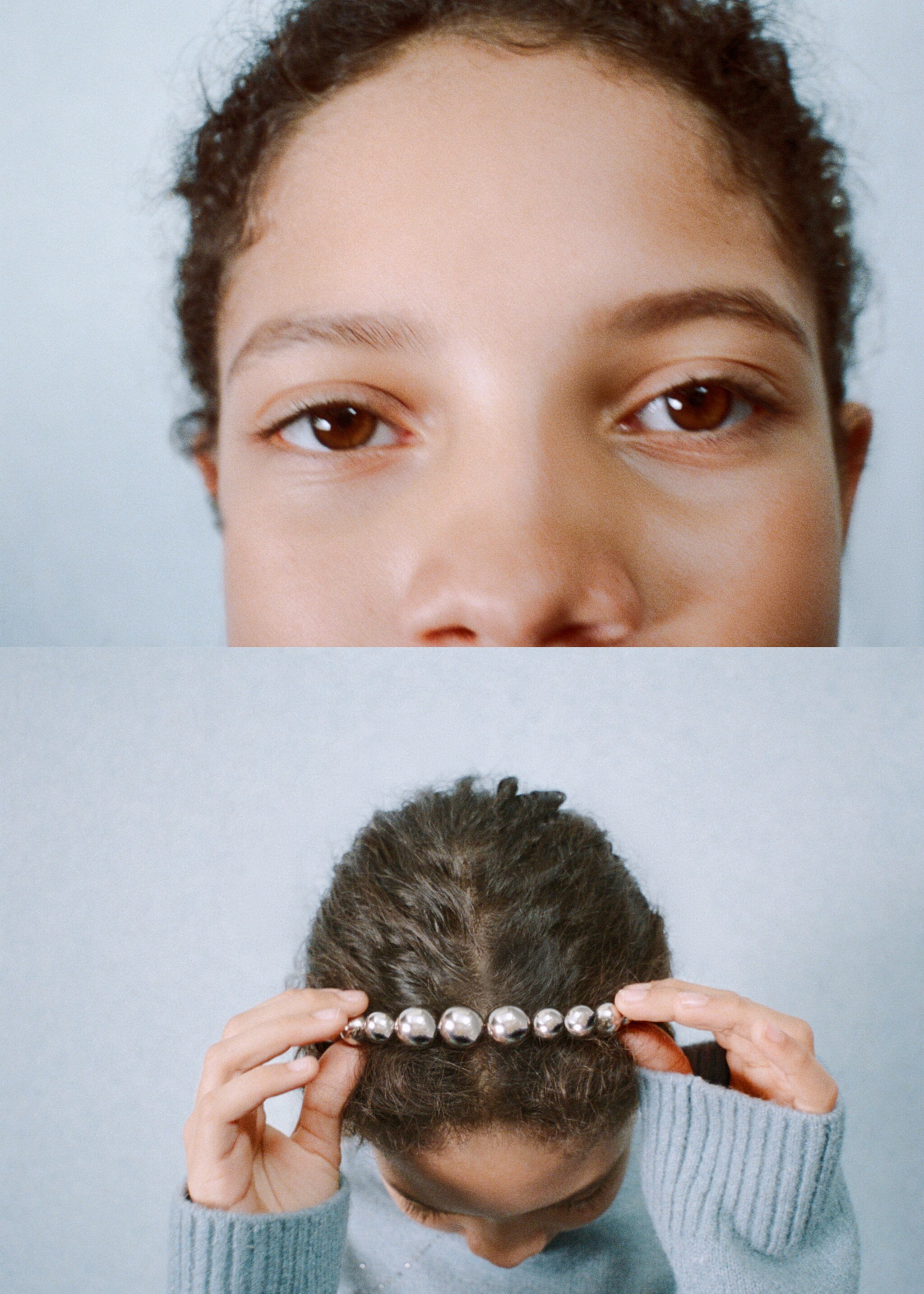 Bead appliqué hairband - General plane, Silver. Ref: 27071204-00.