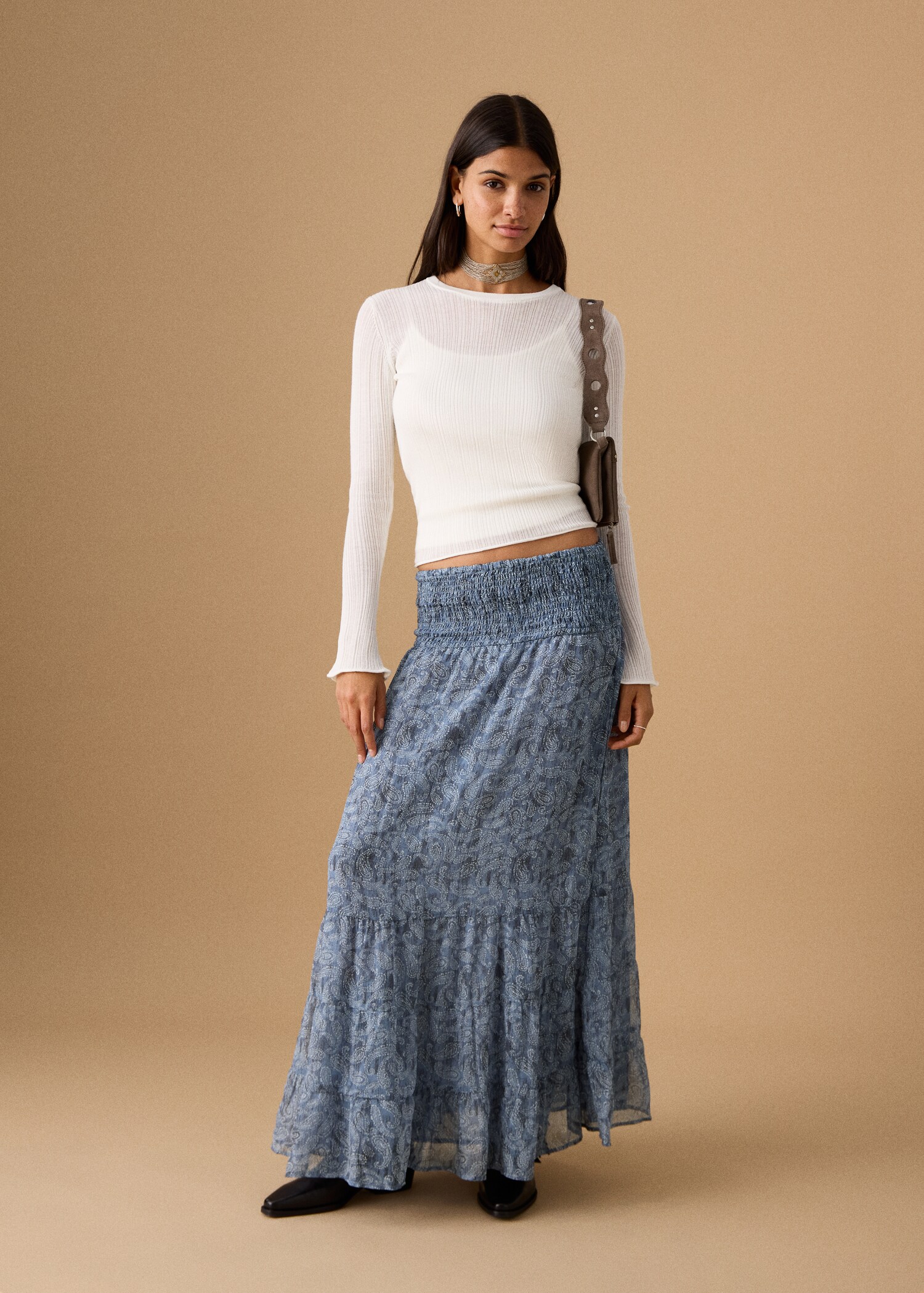 Printed long skirt - General plane