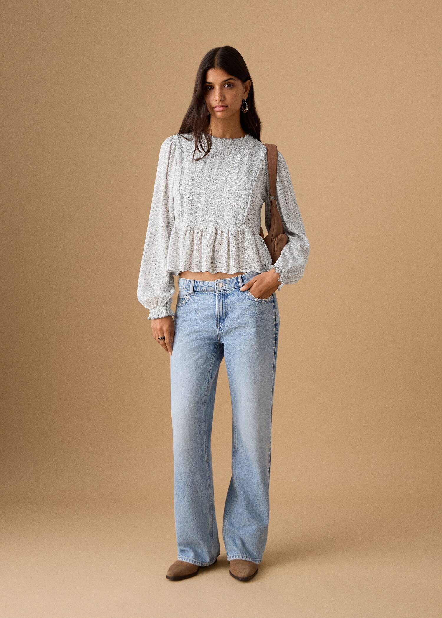 Ruched printed blouse - General plane