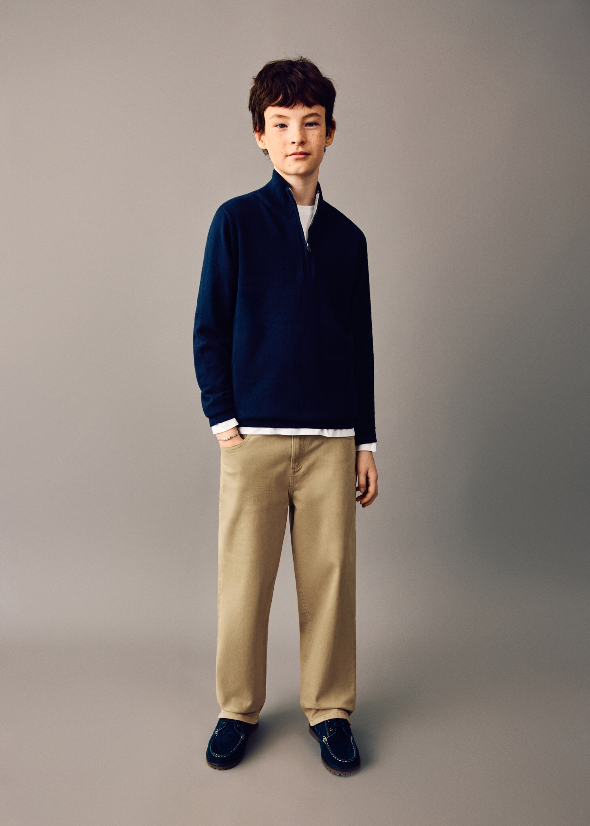 Raka bomullsjeans - Allmän bild, Sand. Ref: 27071232-00.