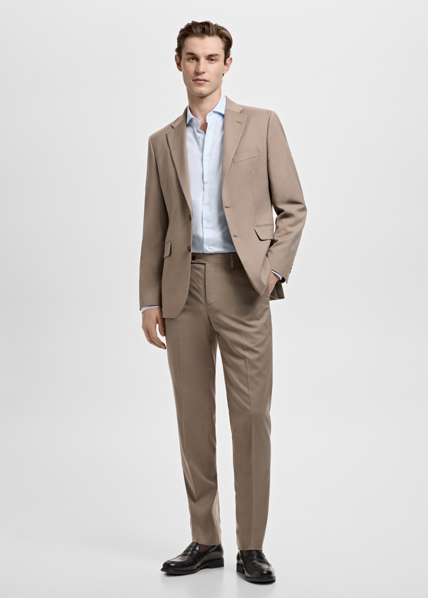 Πουκάμισο slim fit λεπτές ρίγες - Γενικό πλάνο