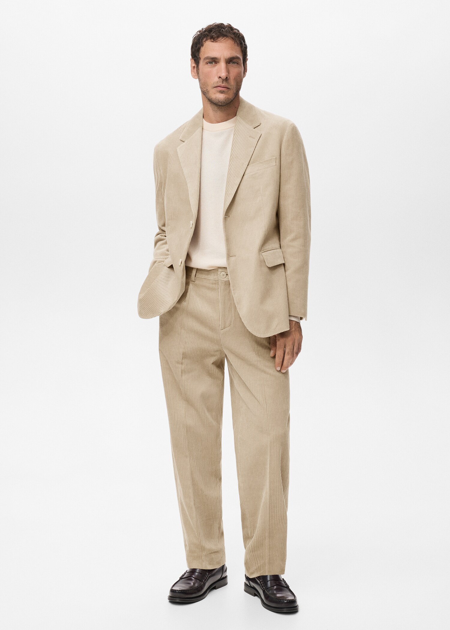 Corduroy regular-fit trousers - General plane