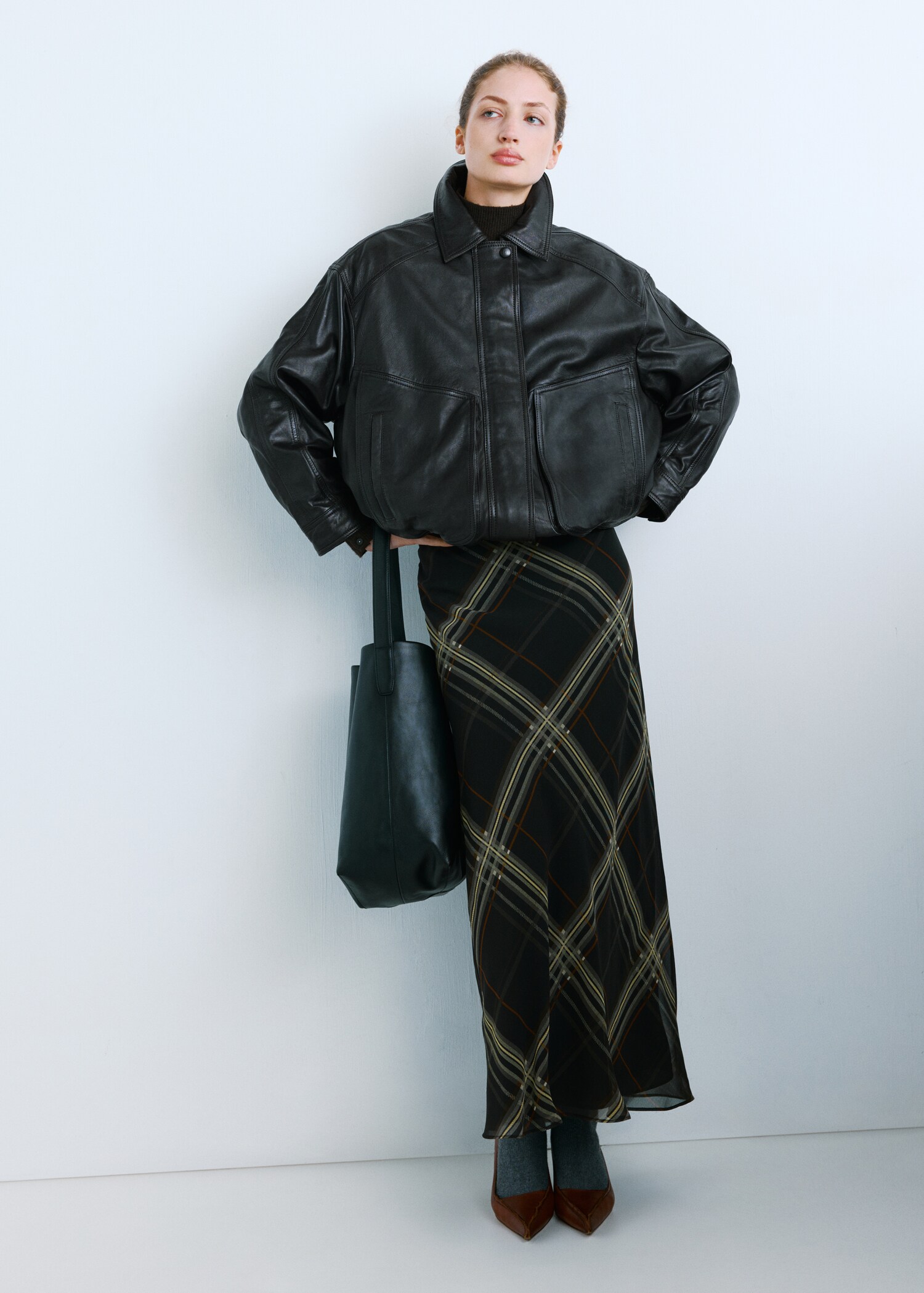 Blouson oversize cuir - Plan général