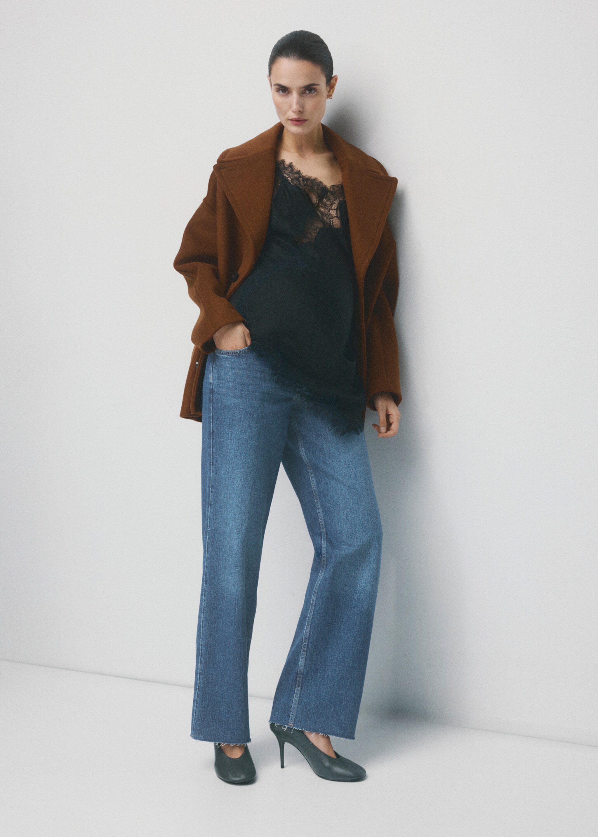 جينز واسع الساق للمرأة الحامل - رؤية عامة, أزرق متوسط. Ref: 27071302-00.