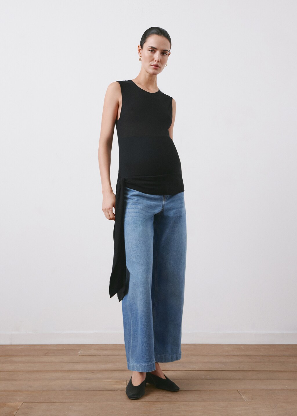 Wide leg maternity jeans