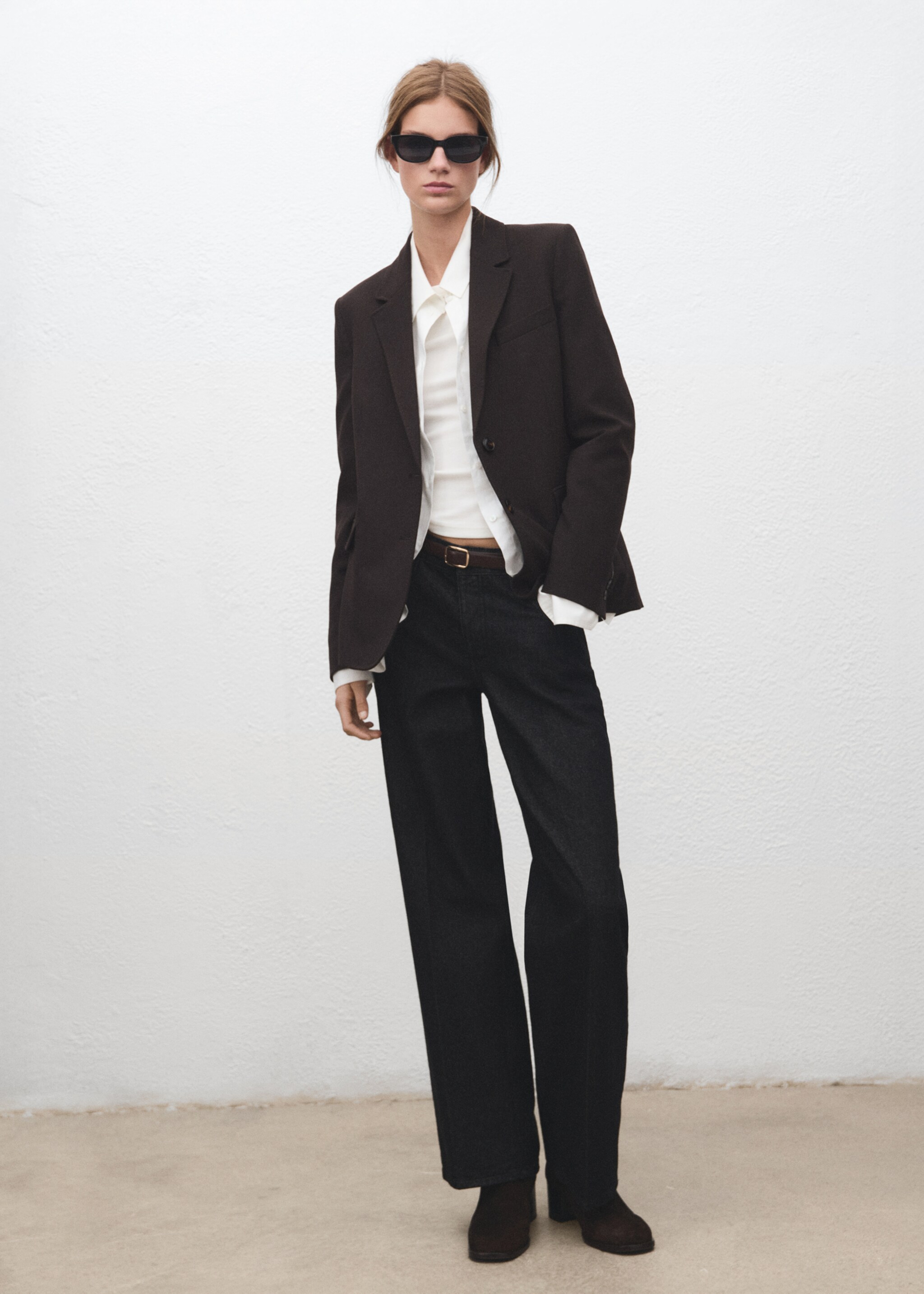 Straight-fit suit blazer - General plane, Chocolate. Ref: 27071328-00.