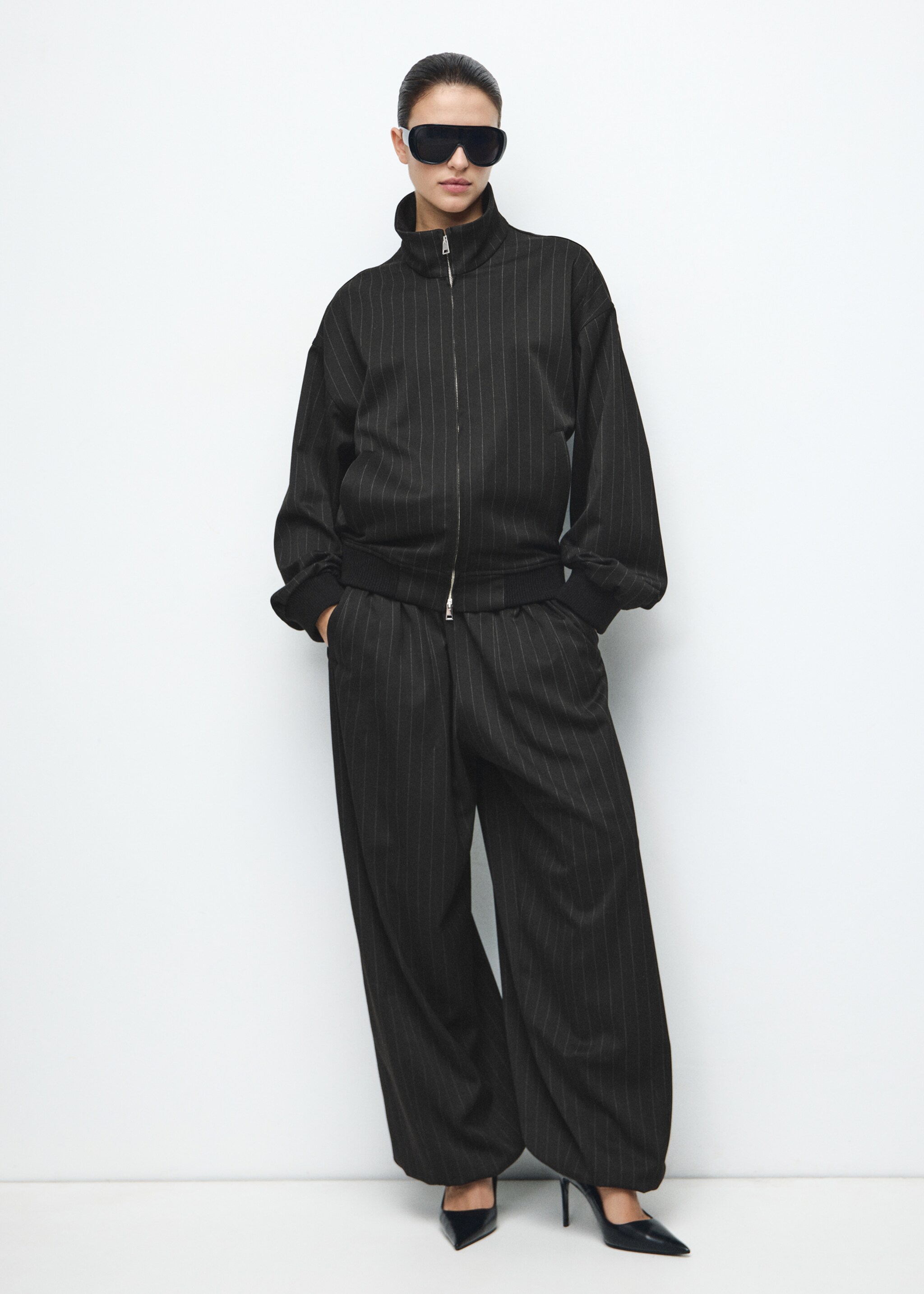 Pinstripe bomber jacket - General plane, Black. Ref: 27071339-00.