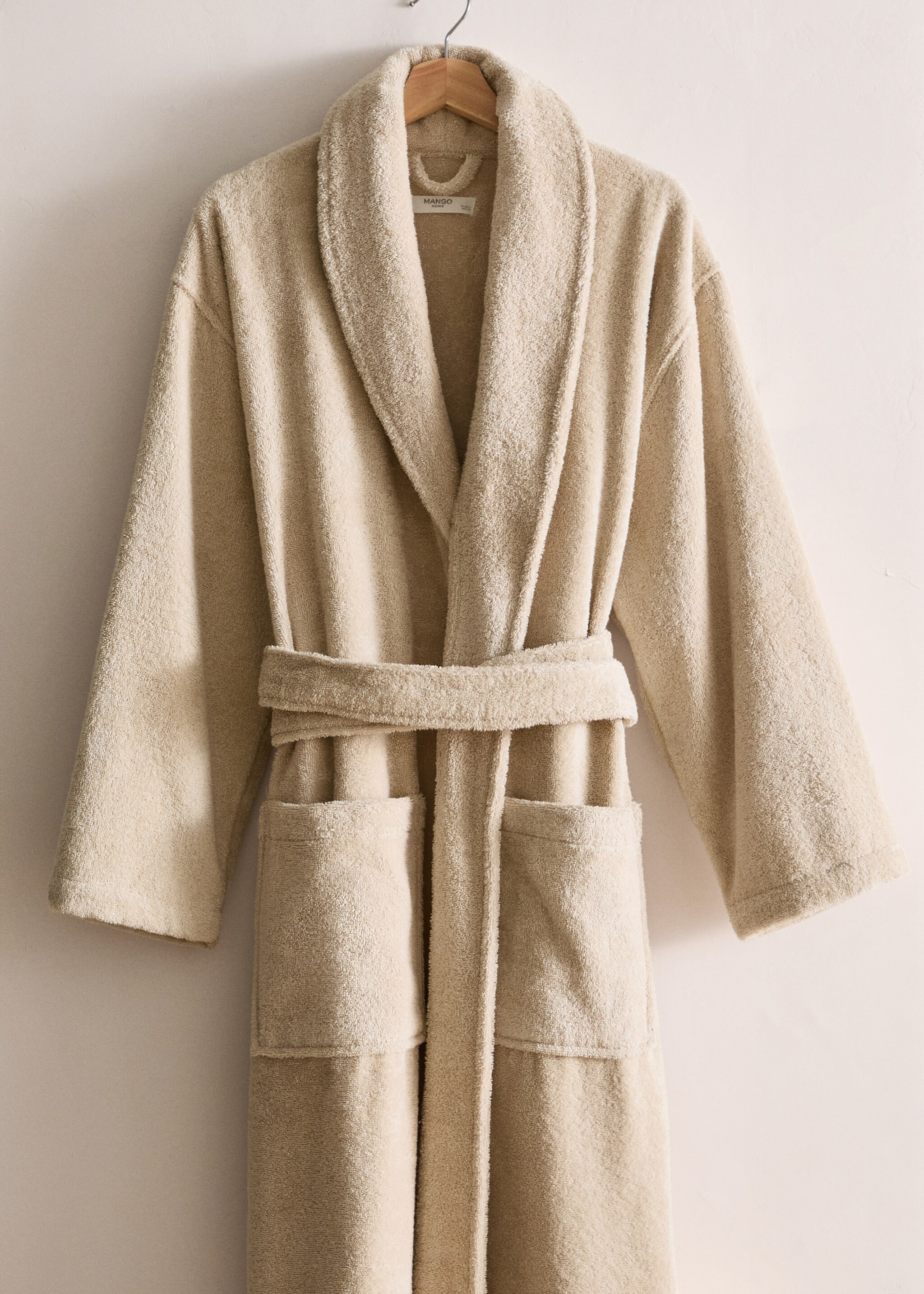 Soft cotton bathrobe - General plane, Sand. Ref: 27071531-00.