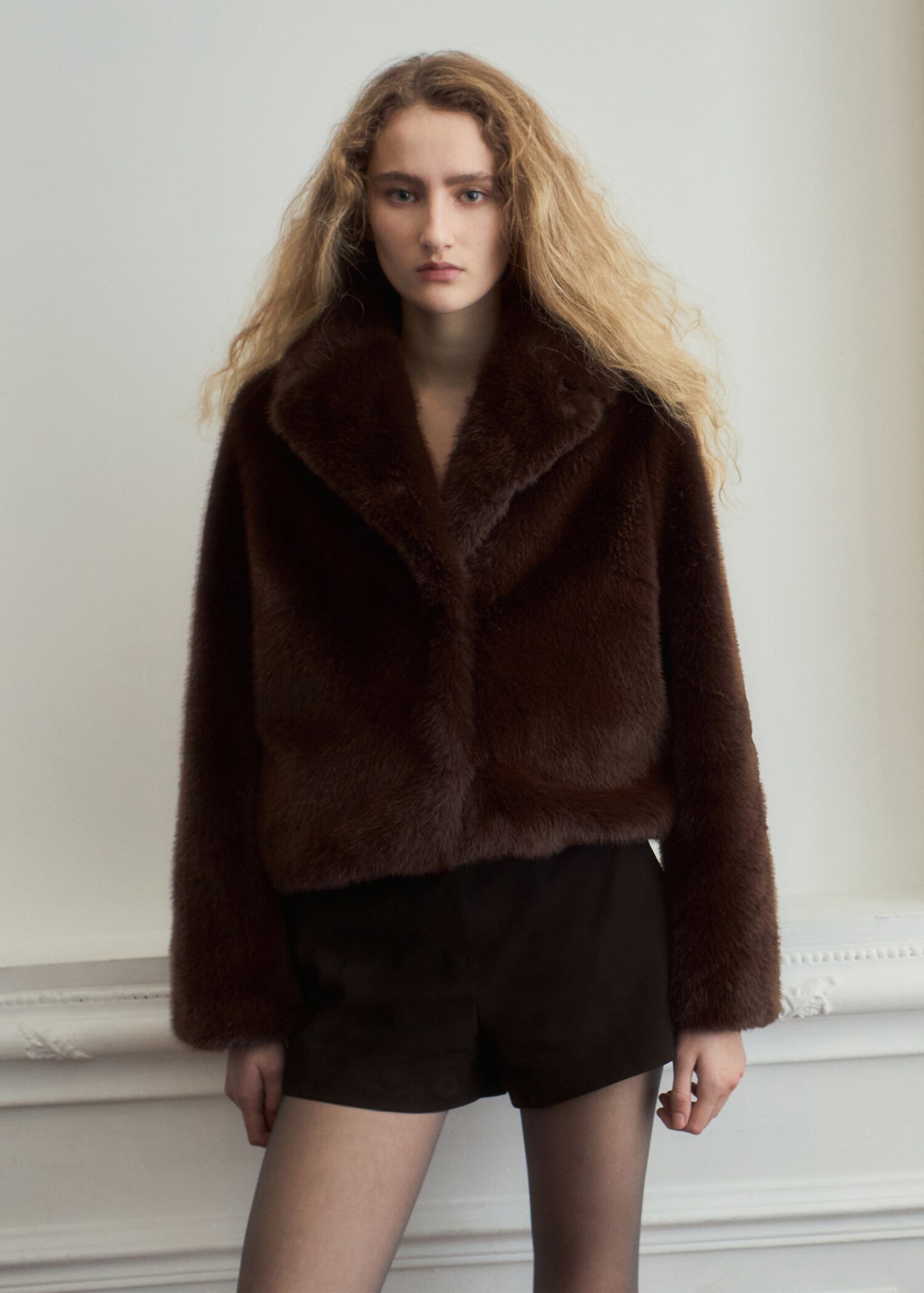 Suede shorts with zip - General plane