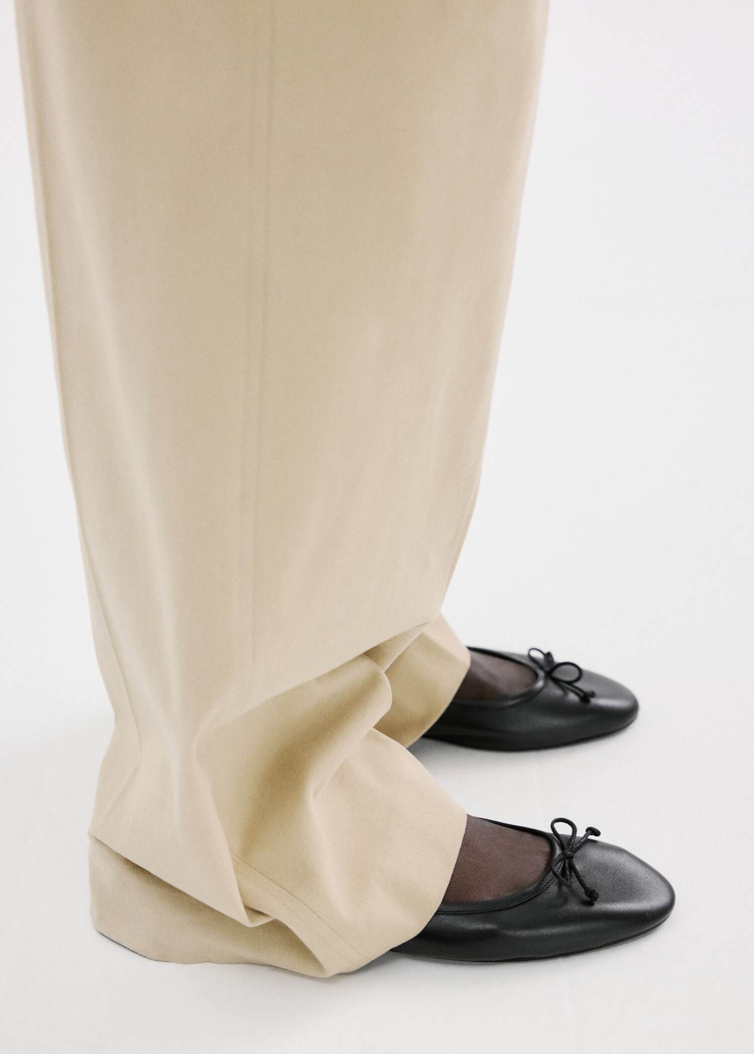 Leather ballet flats with bow - General plane