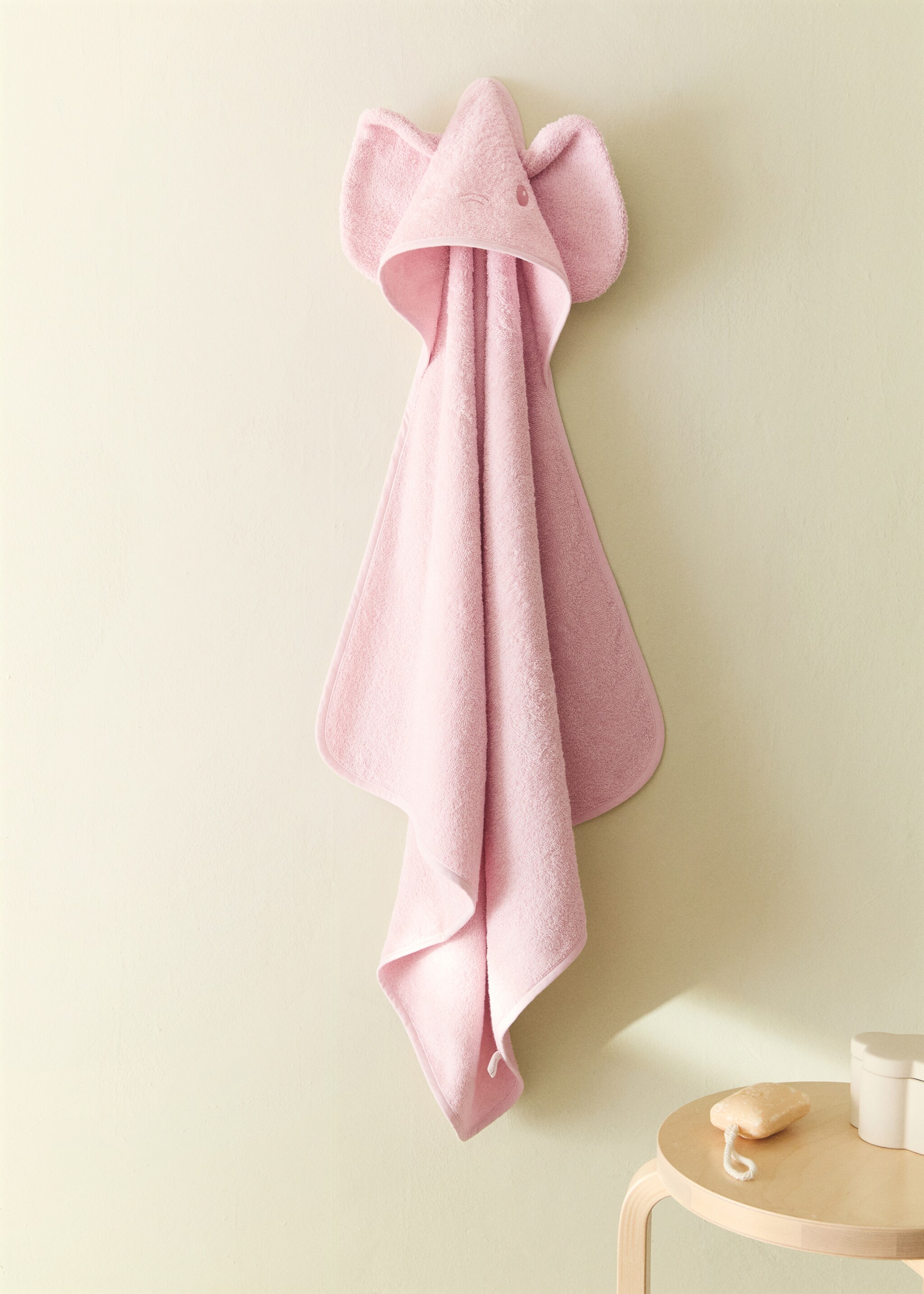 Children's elephant bath towel cape - General plane, Peach. Ref: 27072927-00.