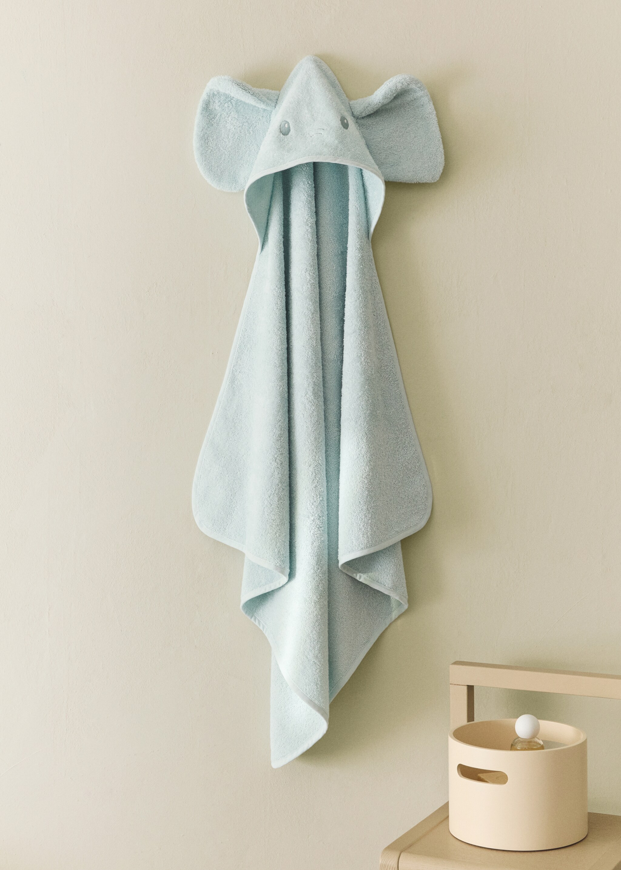 Children's elephant bath towel cape - General plane, Mint Green. Ref: 27072927-00.