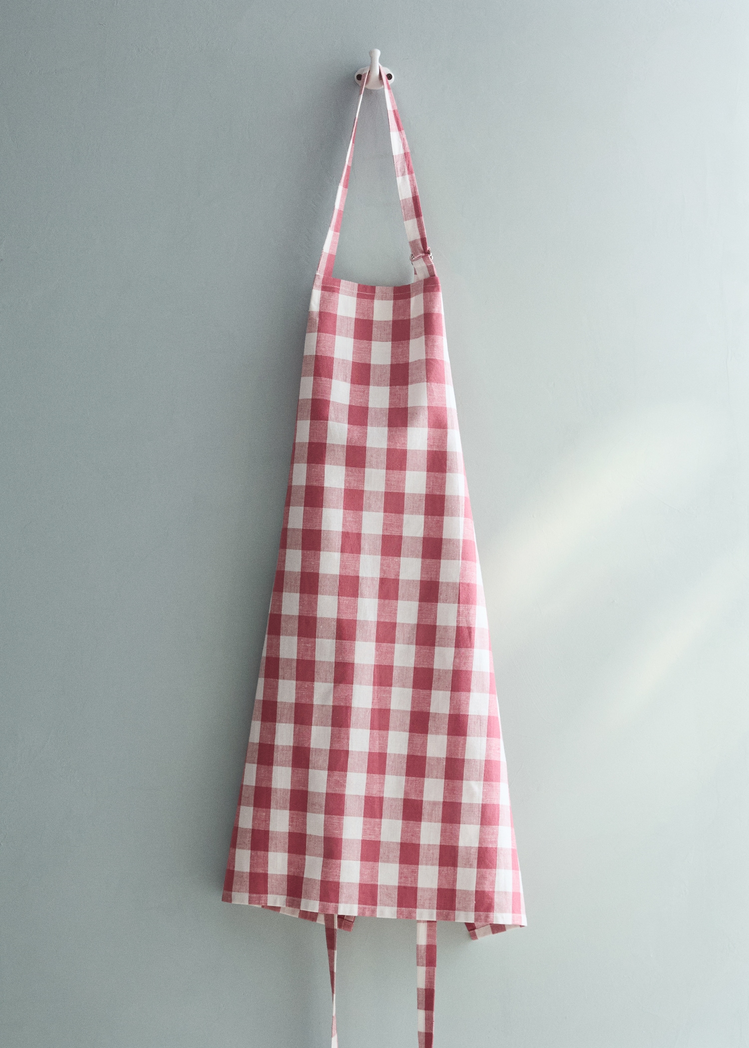 Cotton linen gingham check apron - General plane