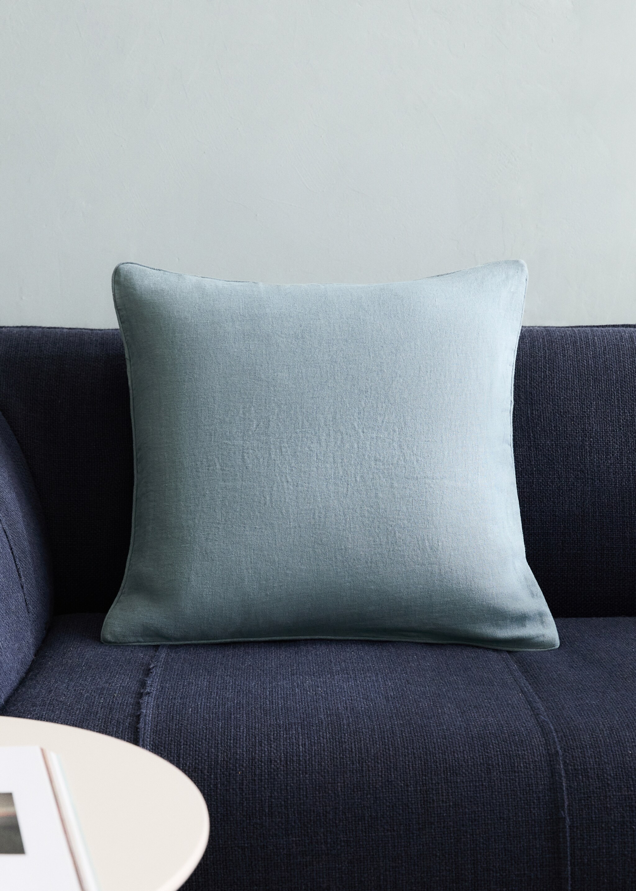 Velvet and linen cushion case - General plane, Petrol Blue. Ref: 27073308-00.
