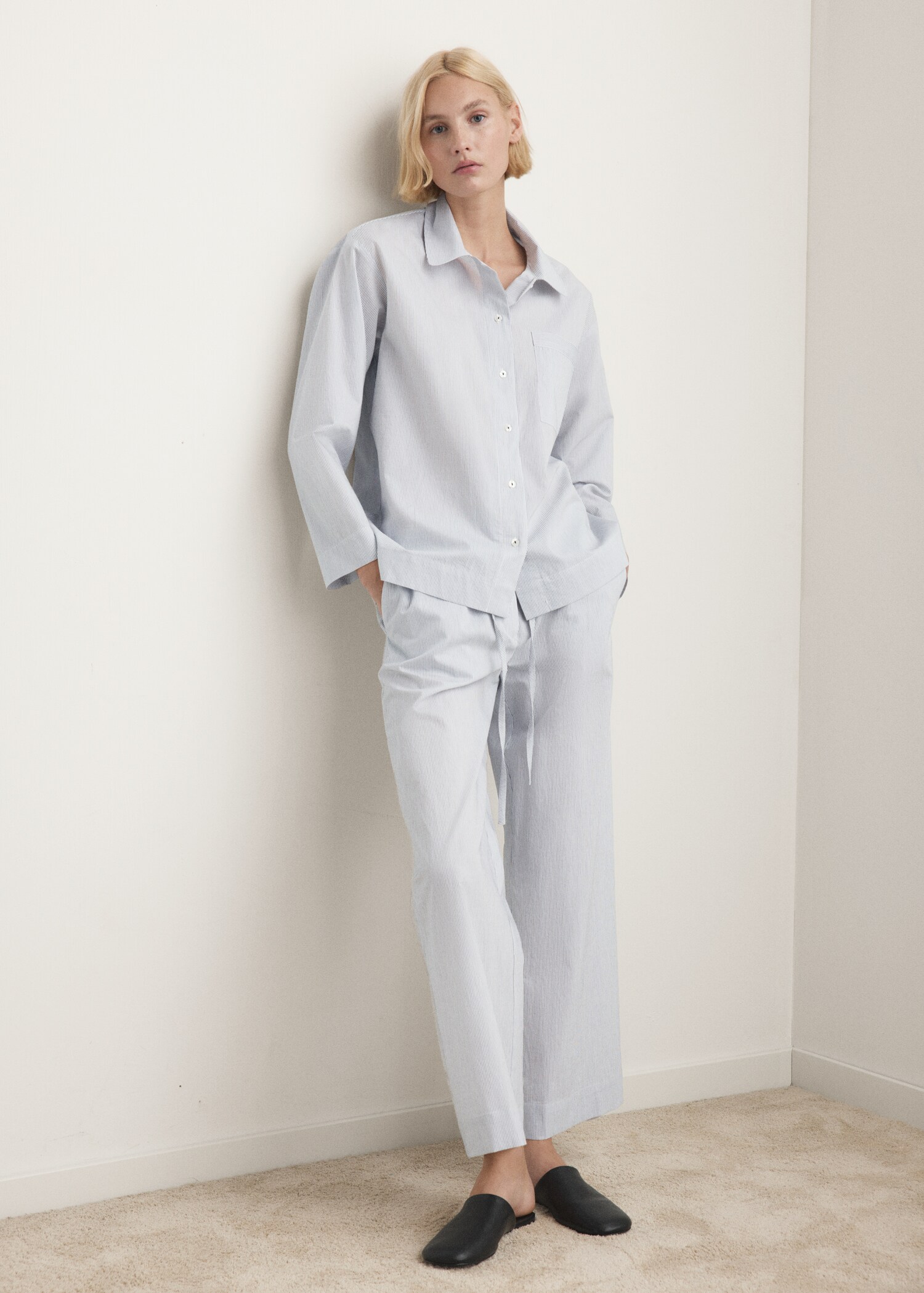 Striped cotton pyjama shirt - Γενικό πλάνο