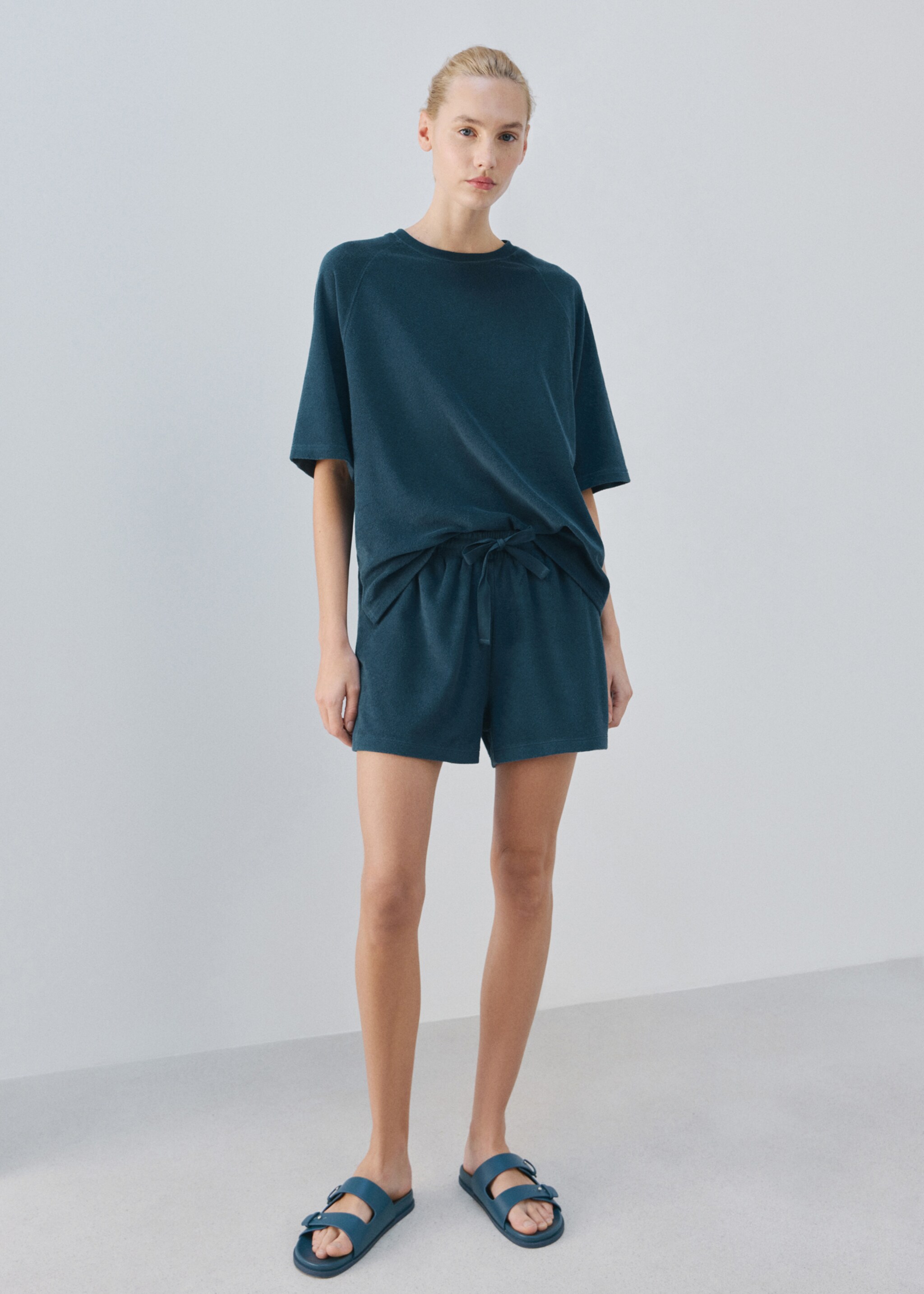 Terry cotton sweater - General plane, Blue. Ref: 27073328-00.