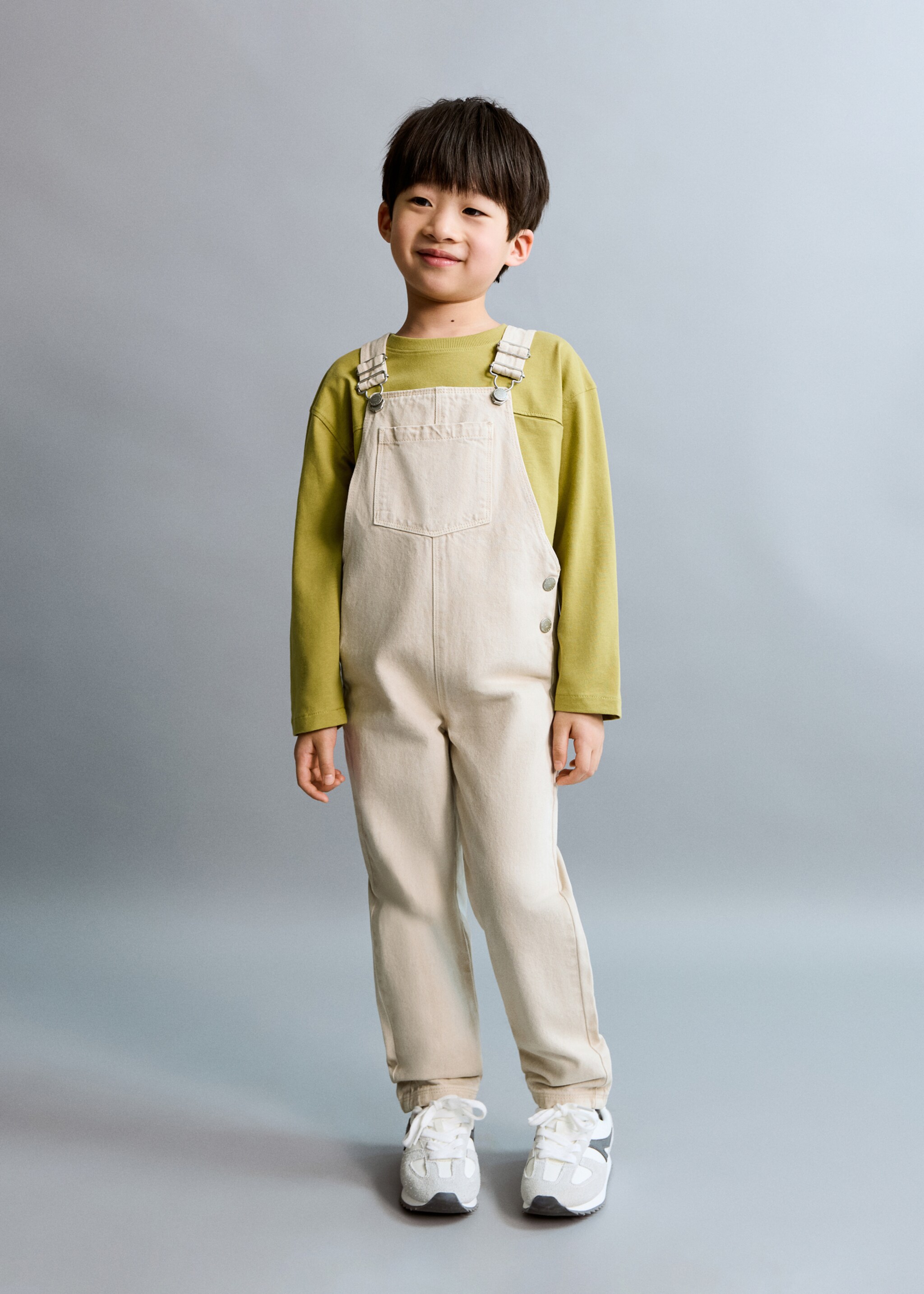 Long cotton dungarees - General plane, Ice Grey. Ref: 27073707-00.