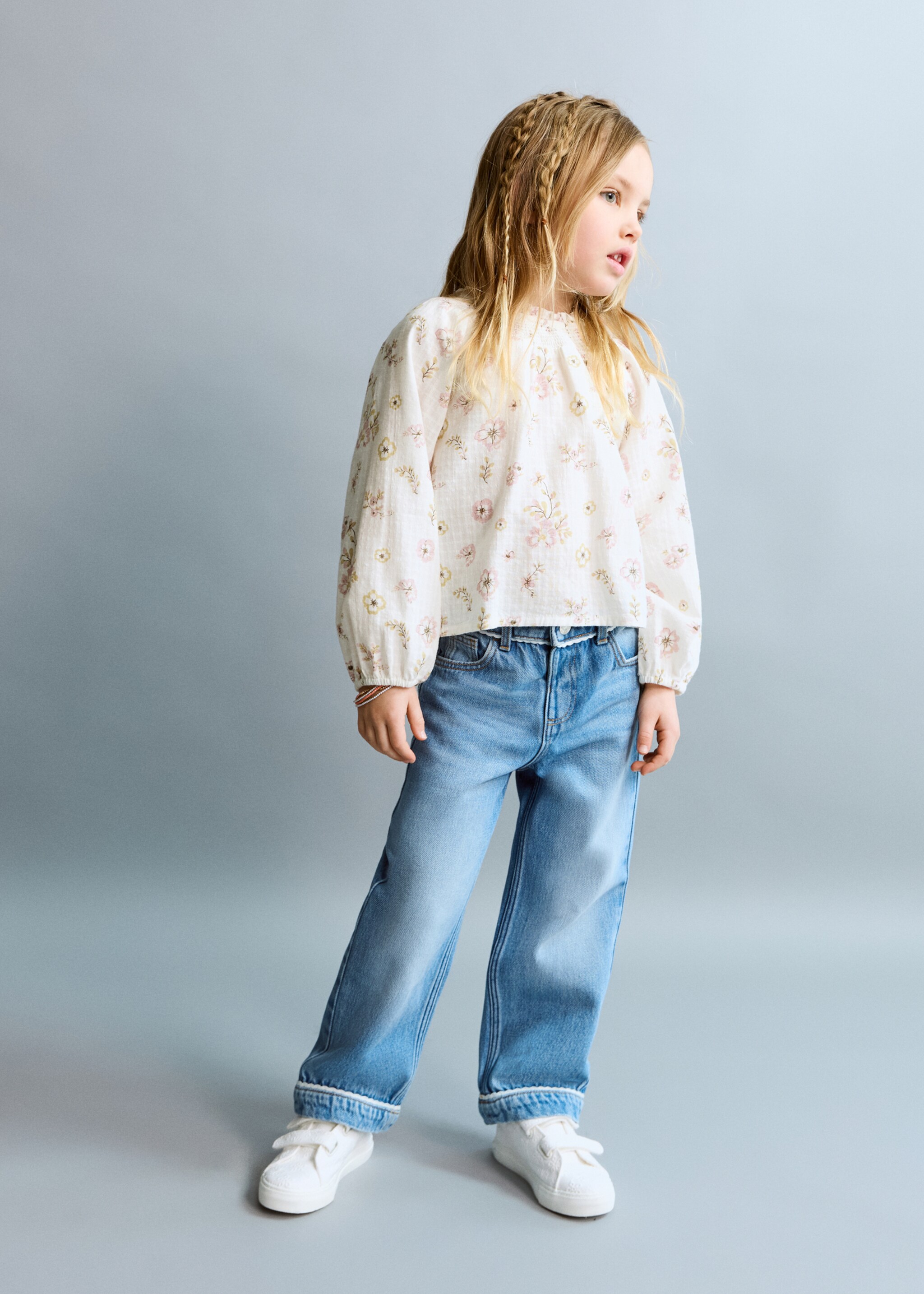 Brusa cotó estampat floral - Pla general, Blanc. Ref: 27073724-00.