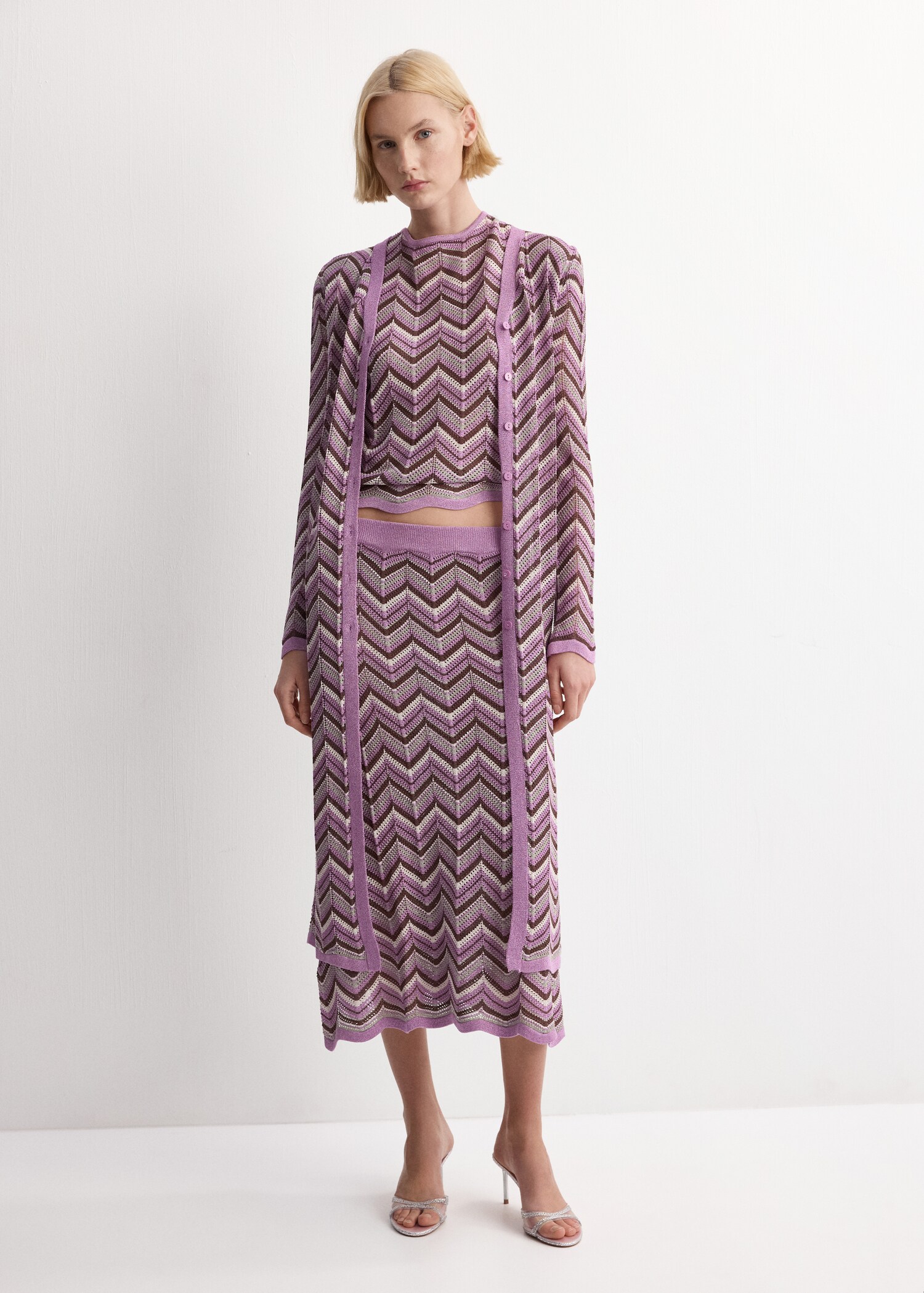 Knit long cardigan - General plane