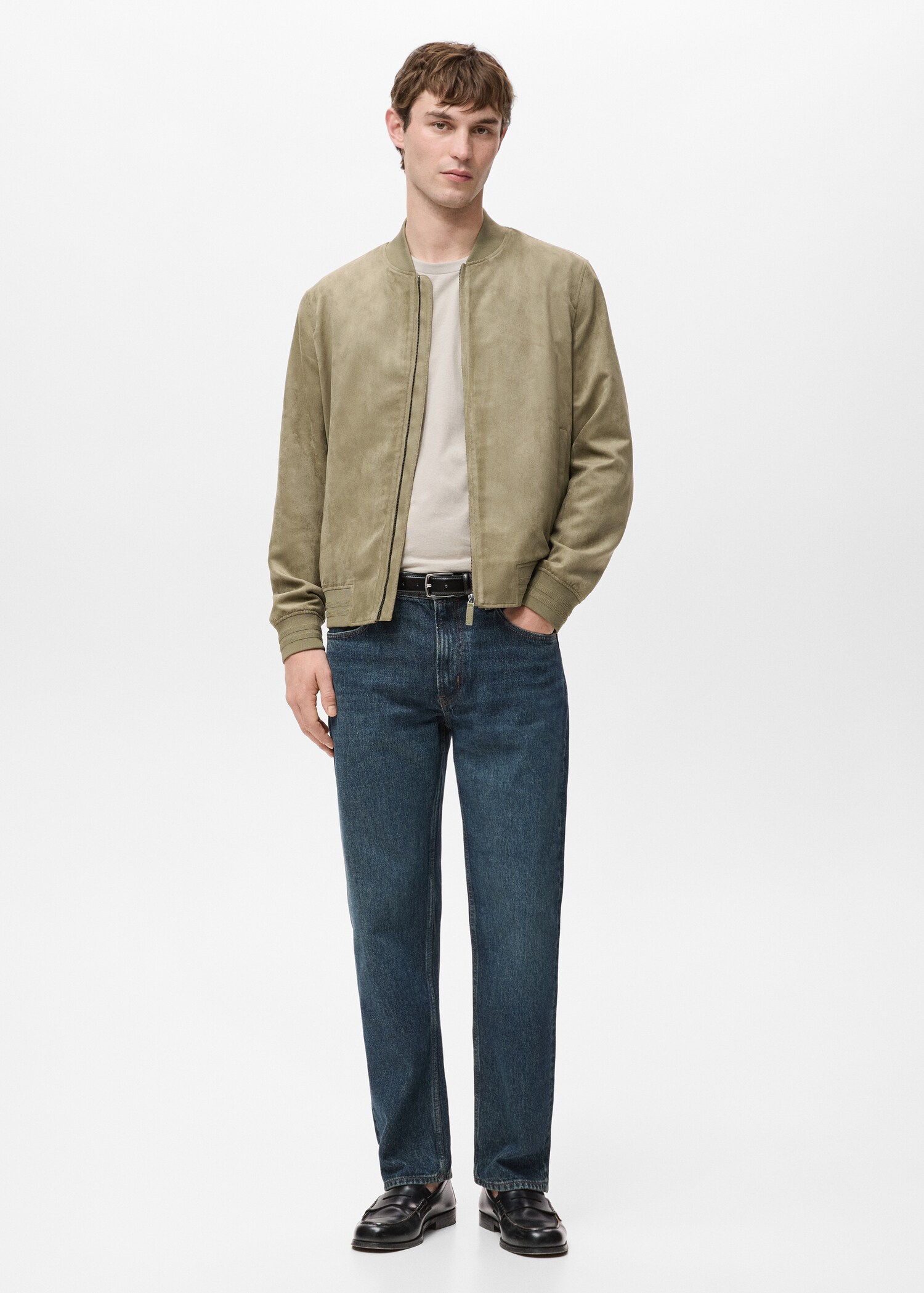 سترة بومبر بتأثير الجلد المدبوغ - رؤية عامة