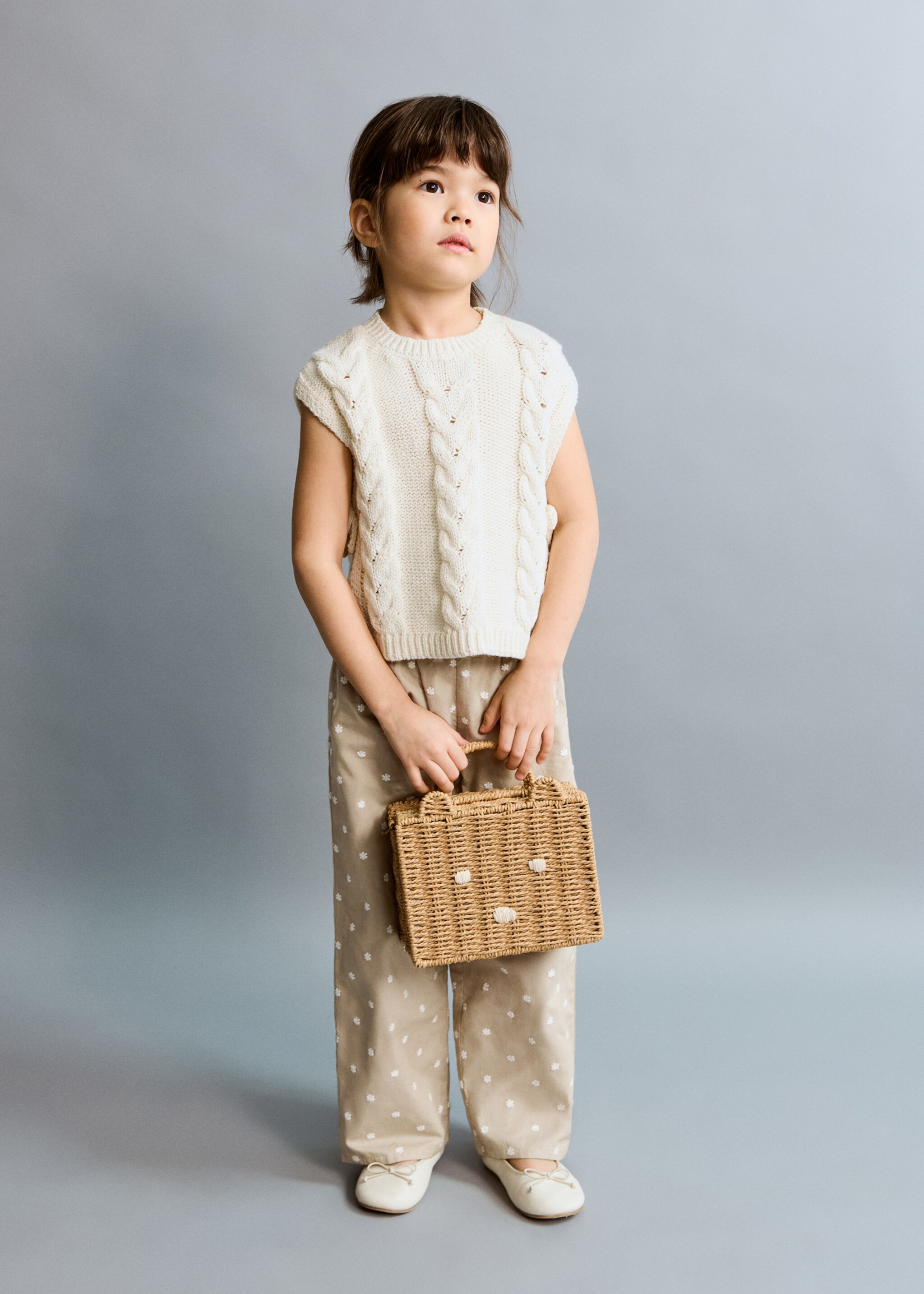 Braided-knit gilet - General plane, Off White. Ref: 27074421-00.