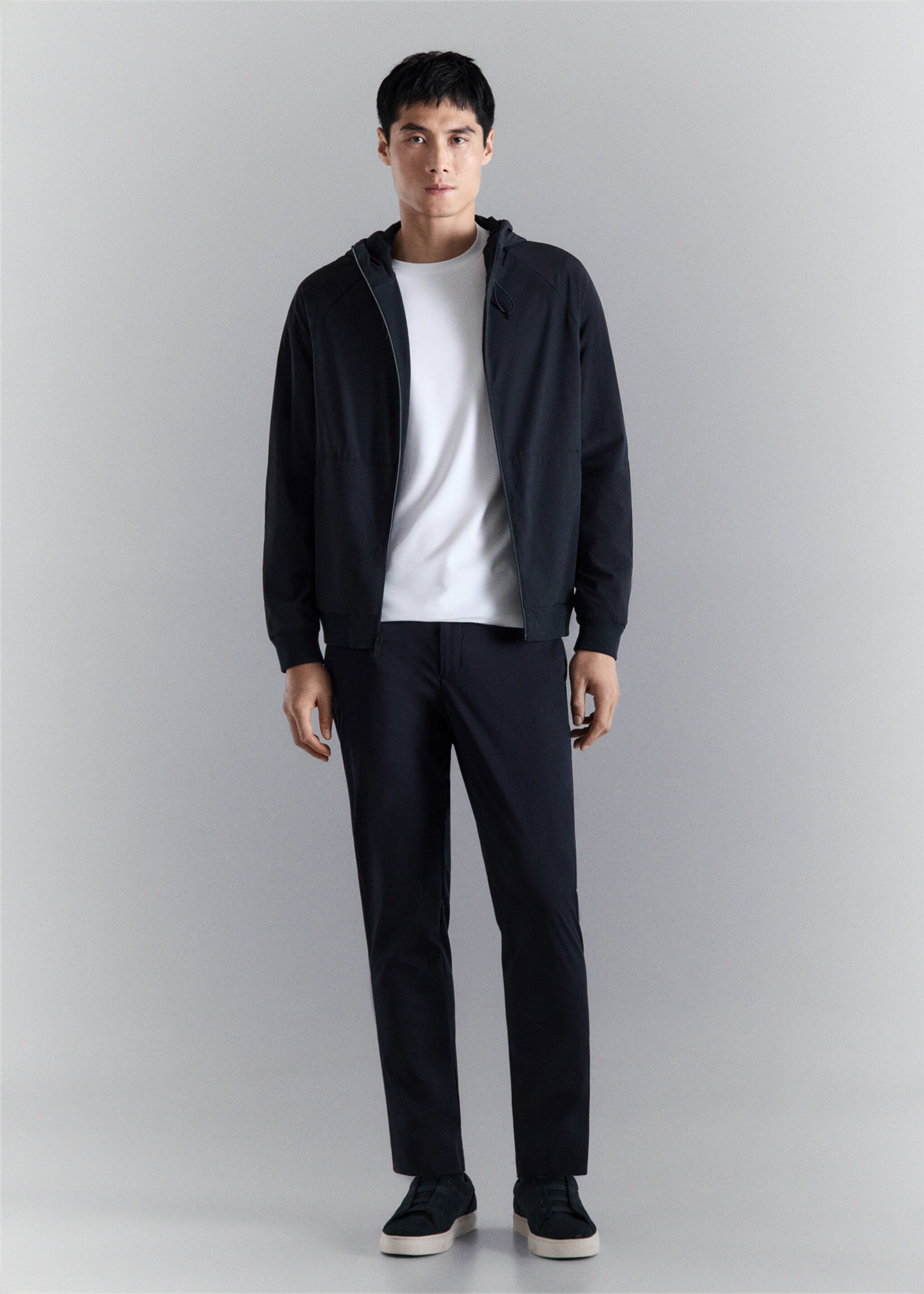 Двусторонняя толстовка с молнией - Общий план, Глубокий темно-синий. Ref: 27074425-00.