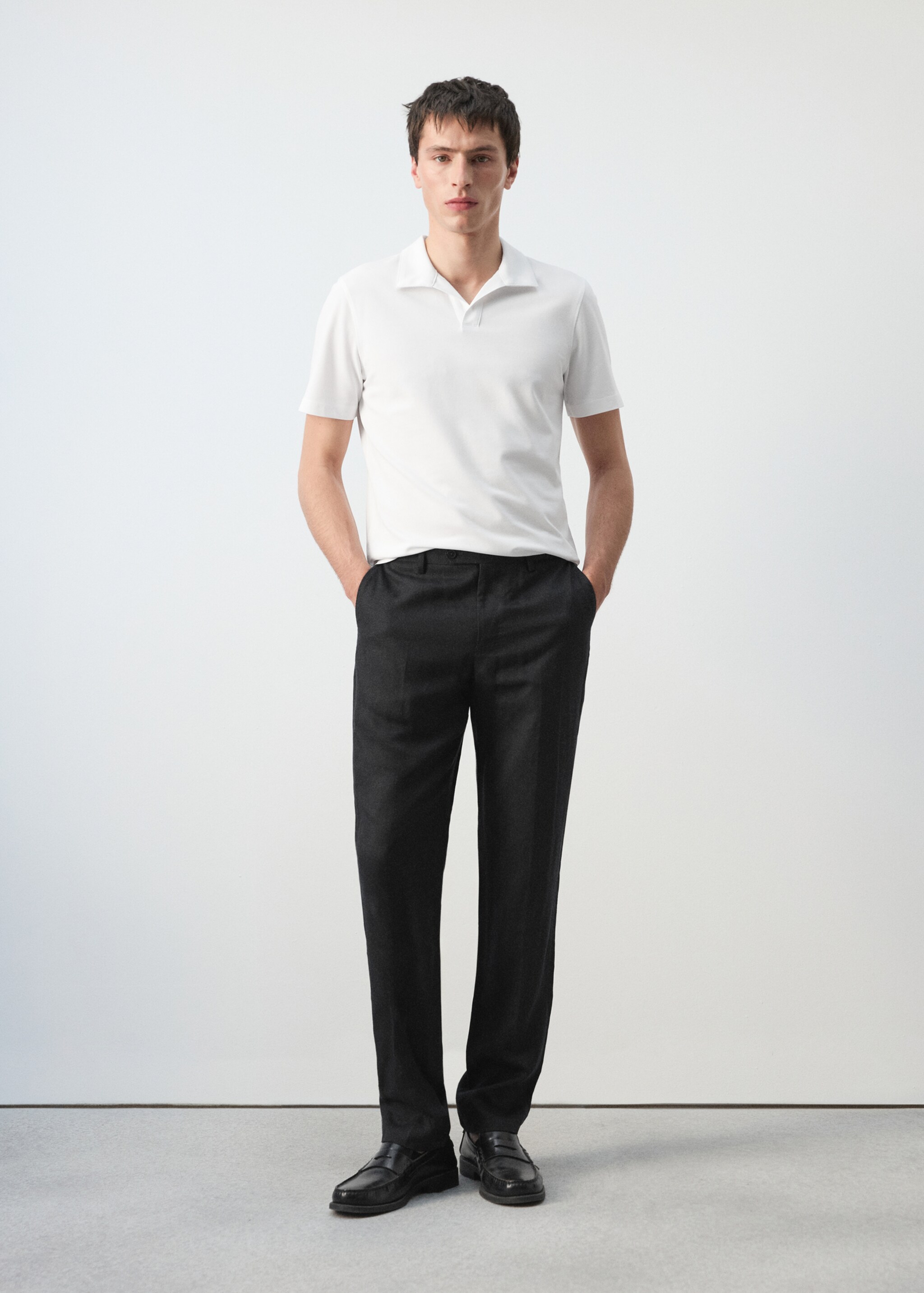 Slim fit piqué polo - General plane, White. Ref: 27074430-00.