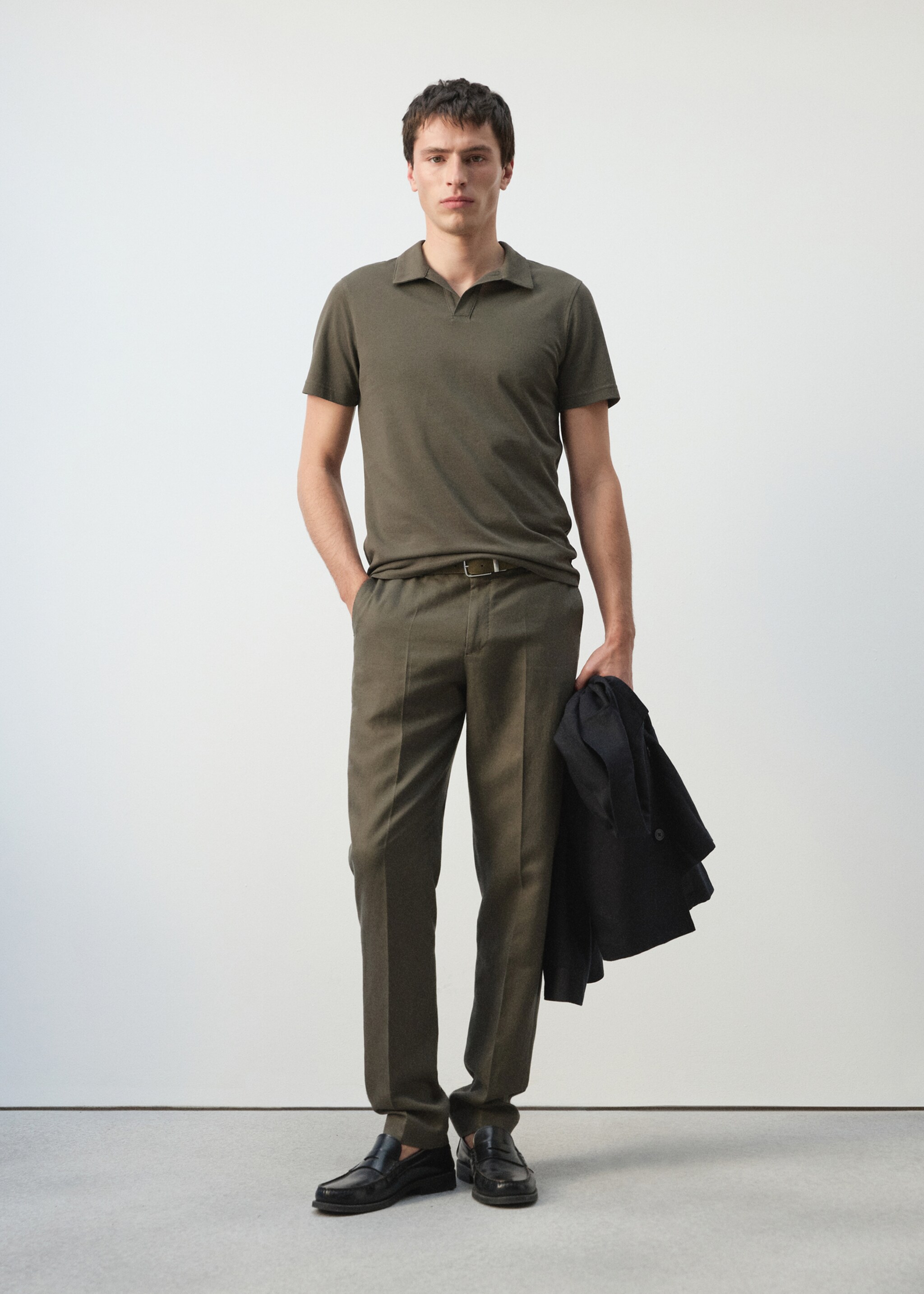 Slim fit piqué polo - General plane, Dark Green. Ref: 27074430-00.