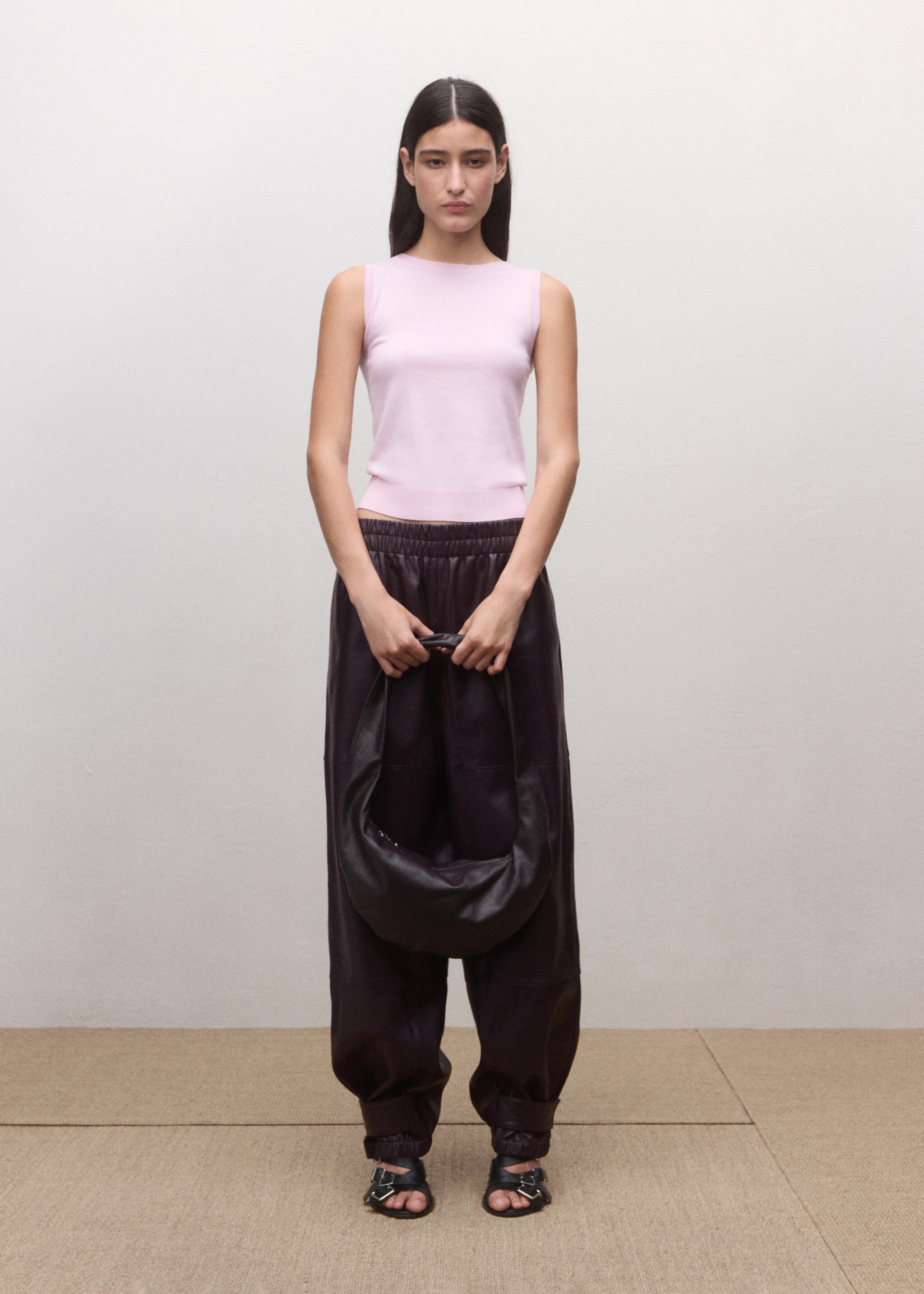 Fitted top in 100% wool - General plane, Pink. Ref: 27074440-00.