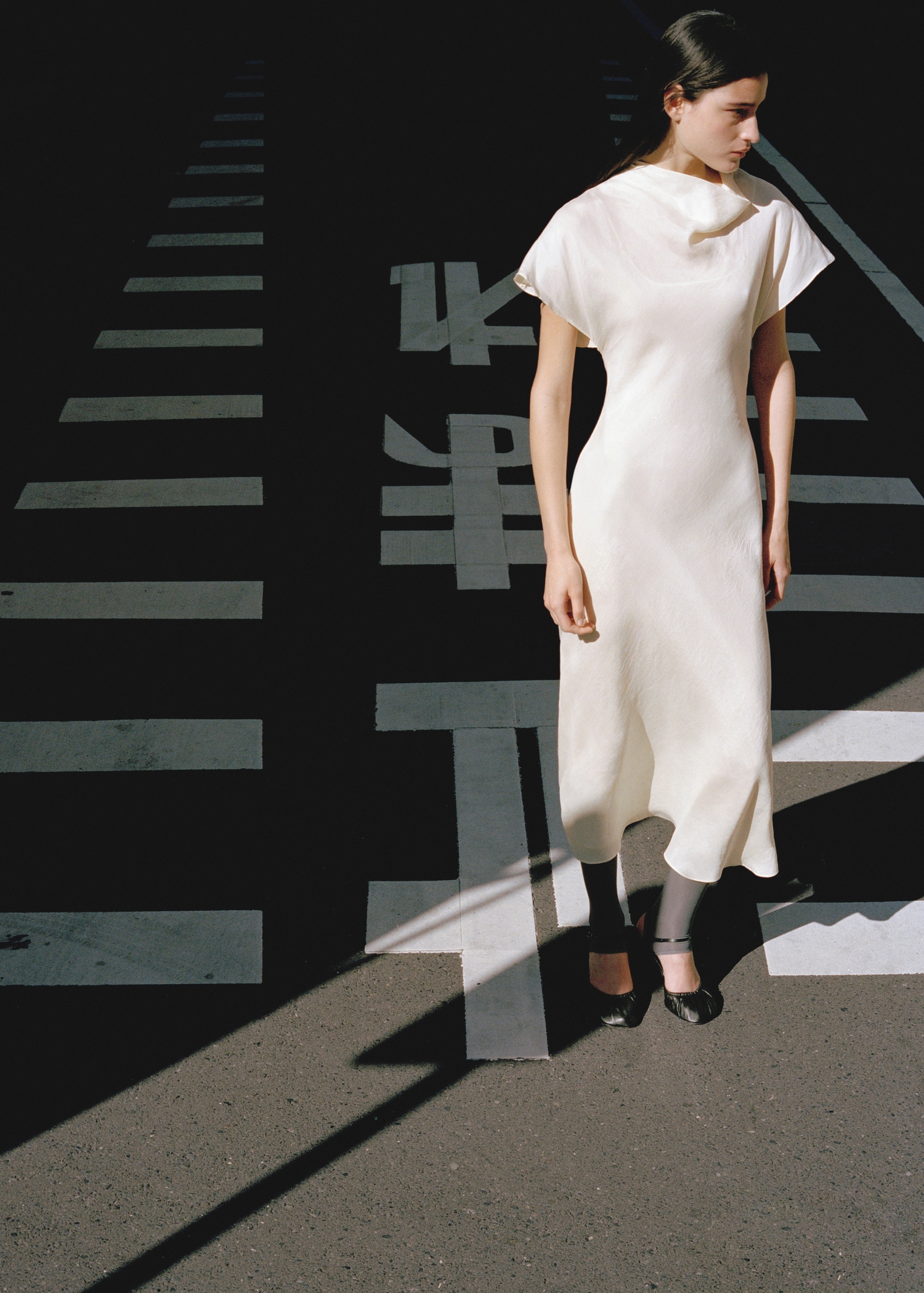 Lyocell combined dress with scarf detail - General plane