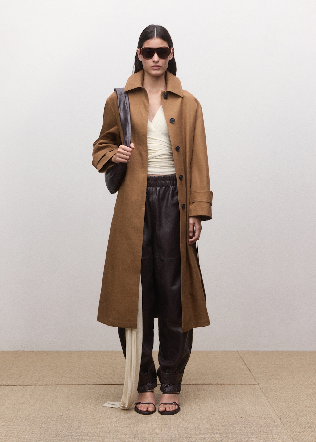 Wrap-around waist wool top - image 2