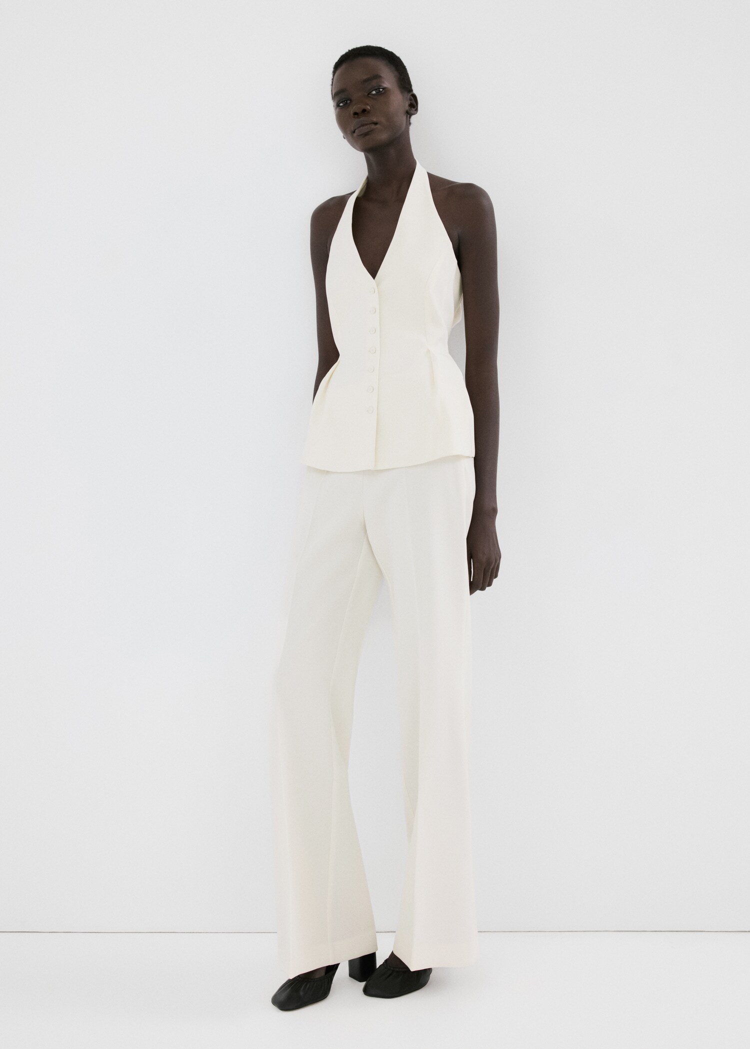 Peplum top with halter neck - General plane