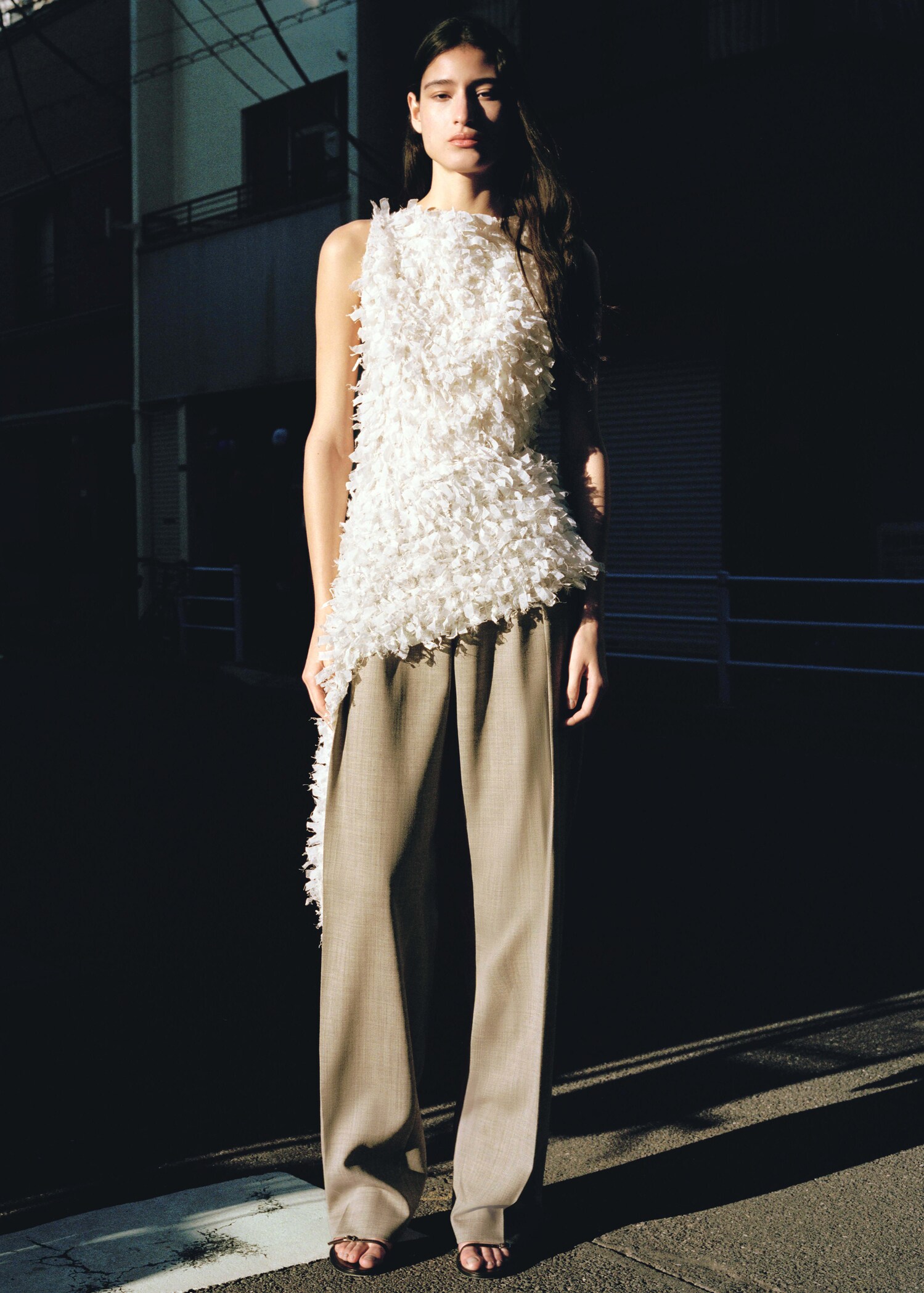 Asymmetrical speckled top - General plane