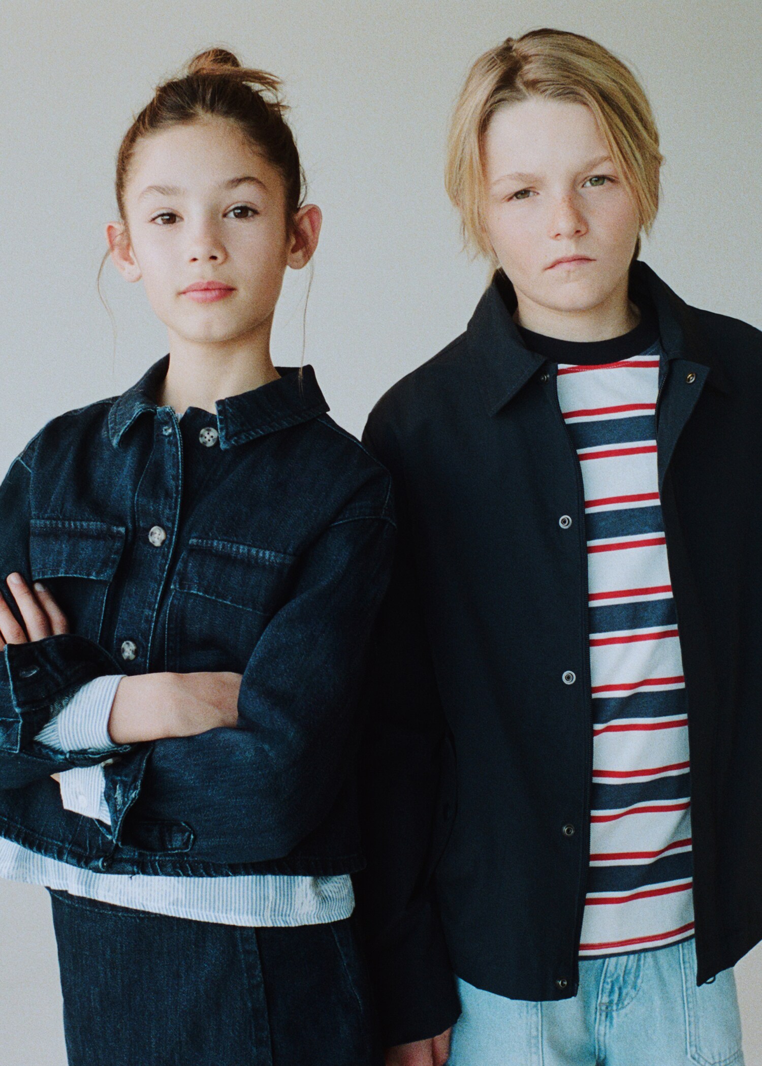 Jaqueta cotó coll estil camisa - Pla general