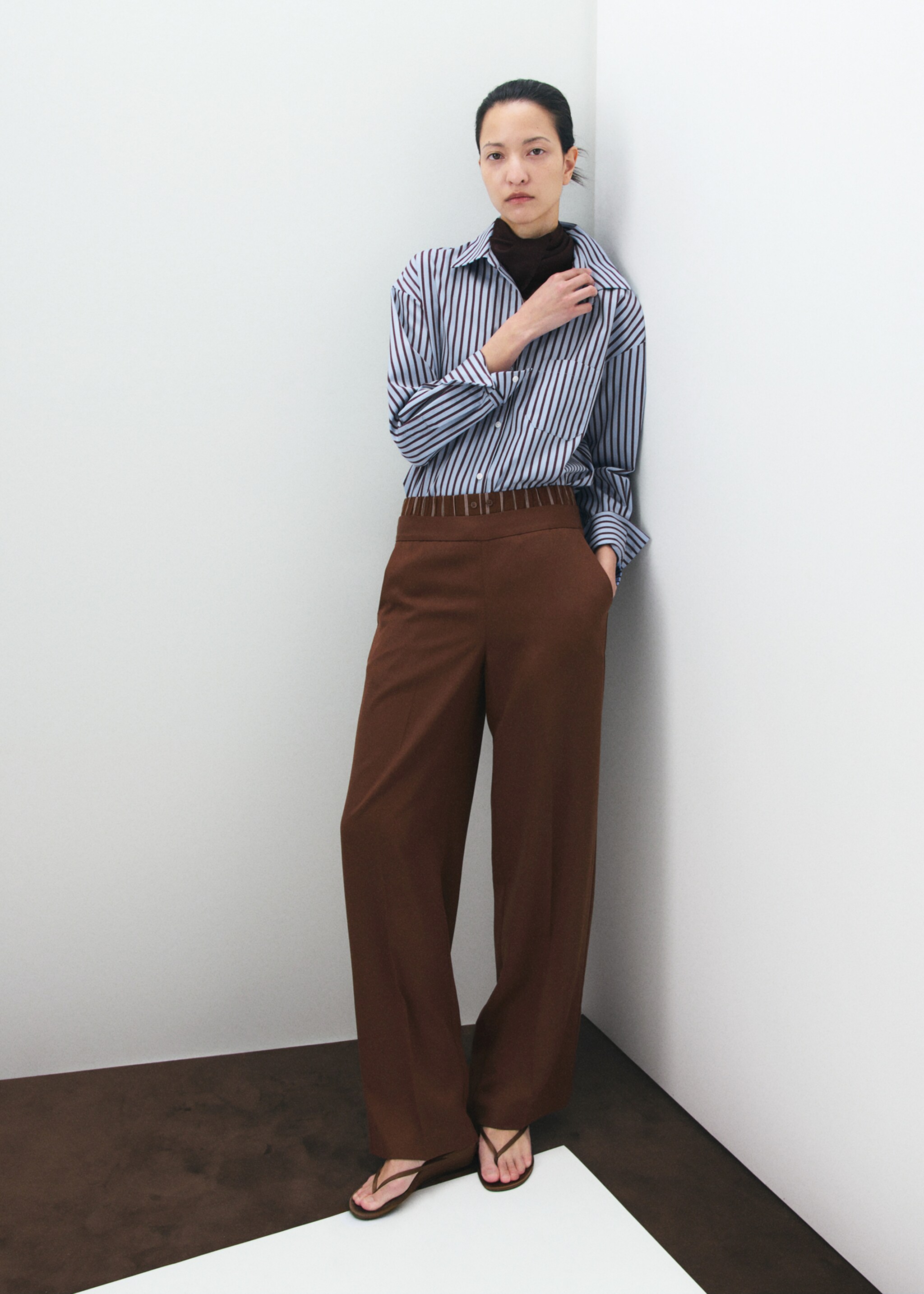 Striped cotton shirt - General plane, Sky Blue. Ref: 27075821-00.