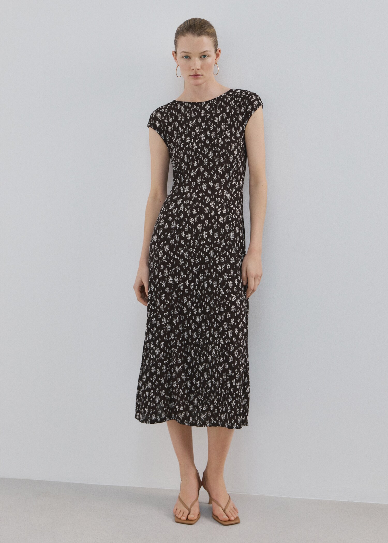 Floral-print midi-dress - General plane