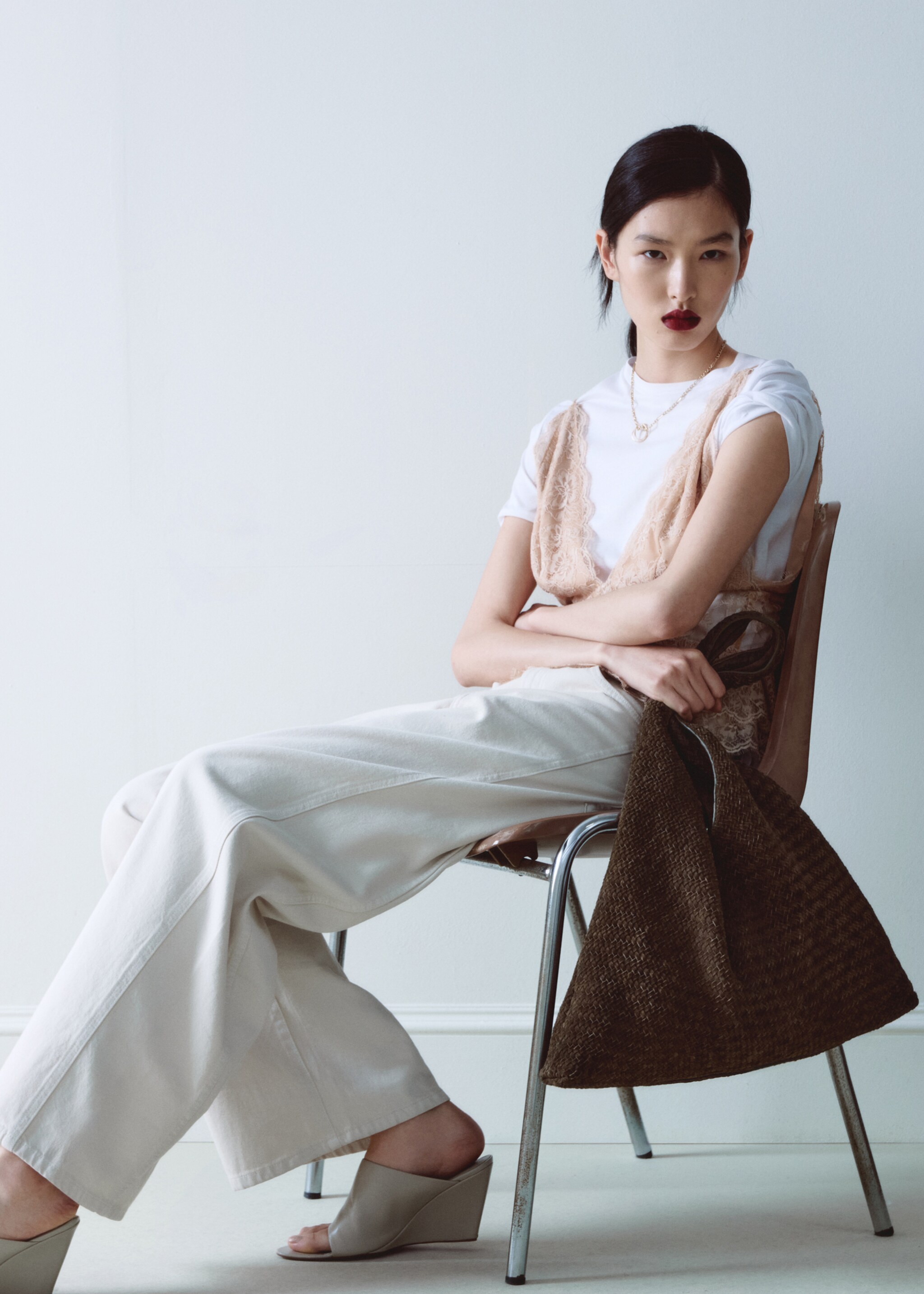 Braided leather shoulder bag - General plane, Brown. Ref: 27075834-00.