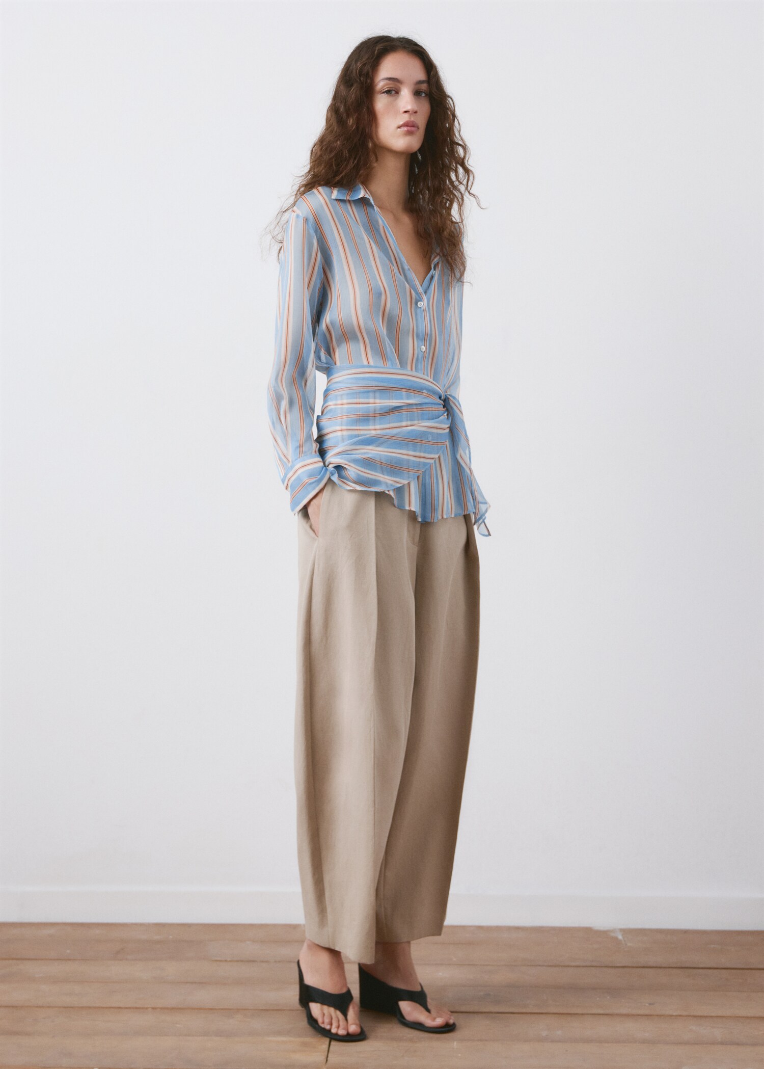 Striped straight shirt - General plane