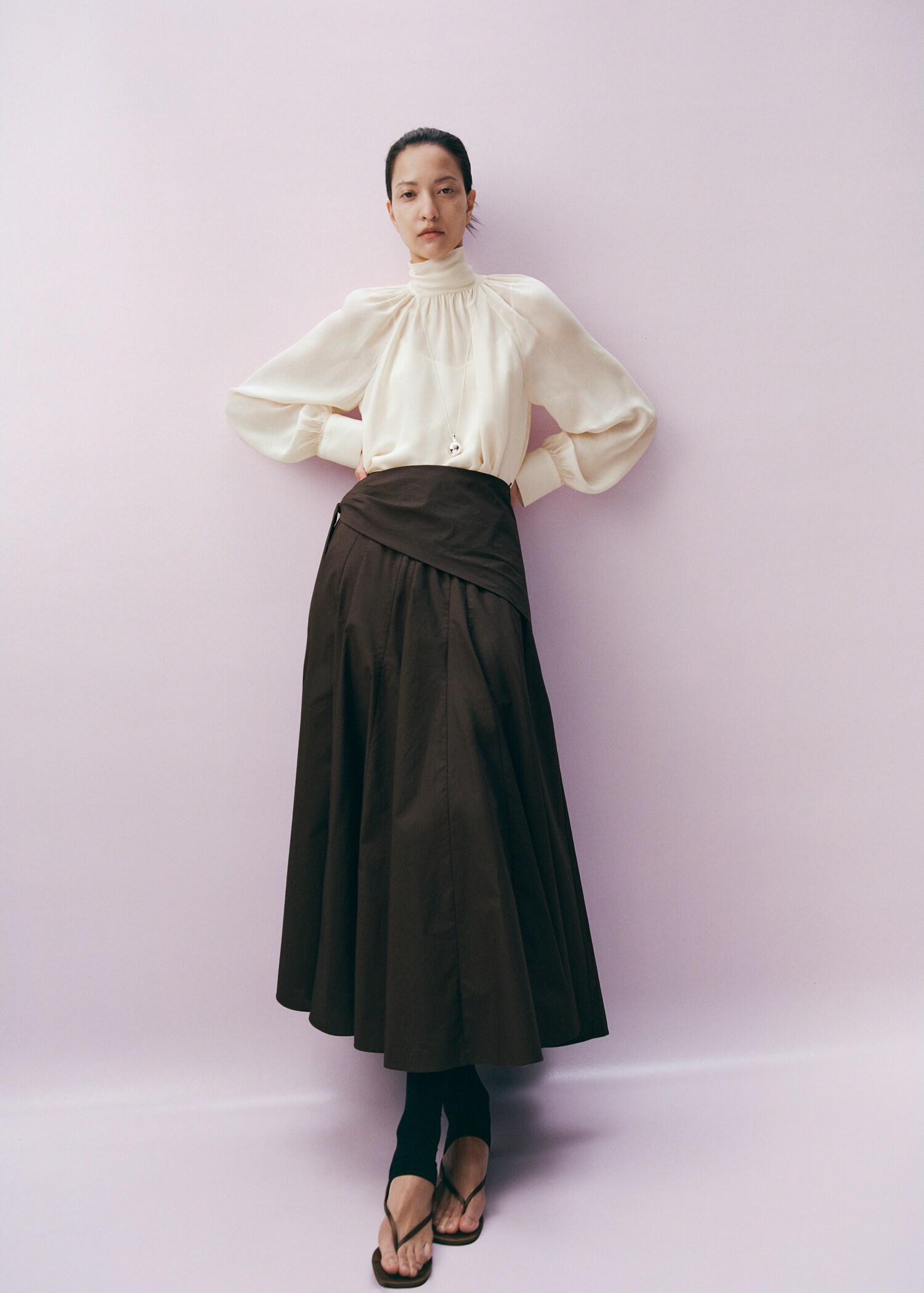 Blouse col montant volant - Plan général