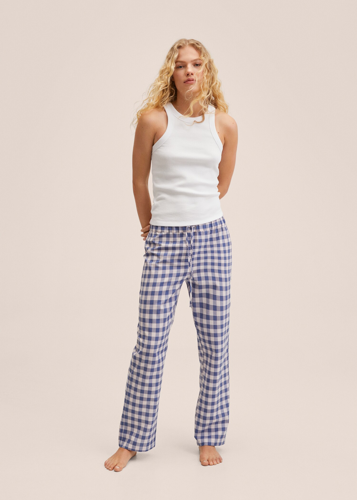 Pantalón pijama algodón franela - Plano general