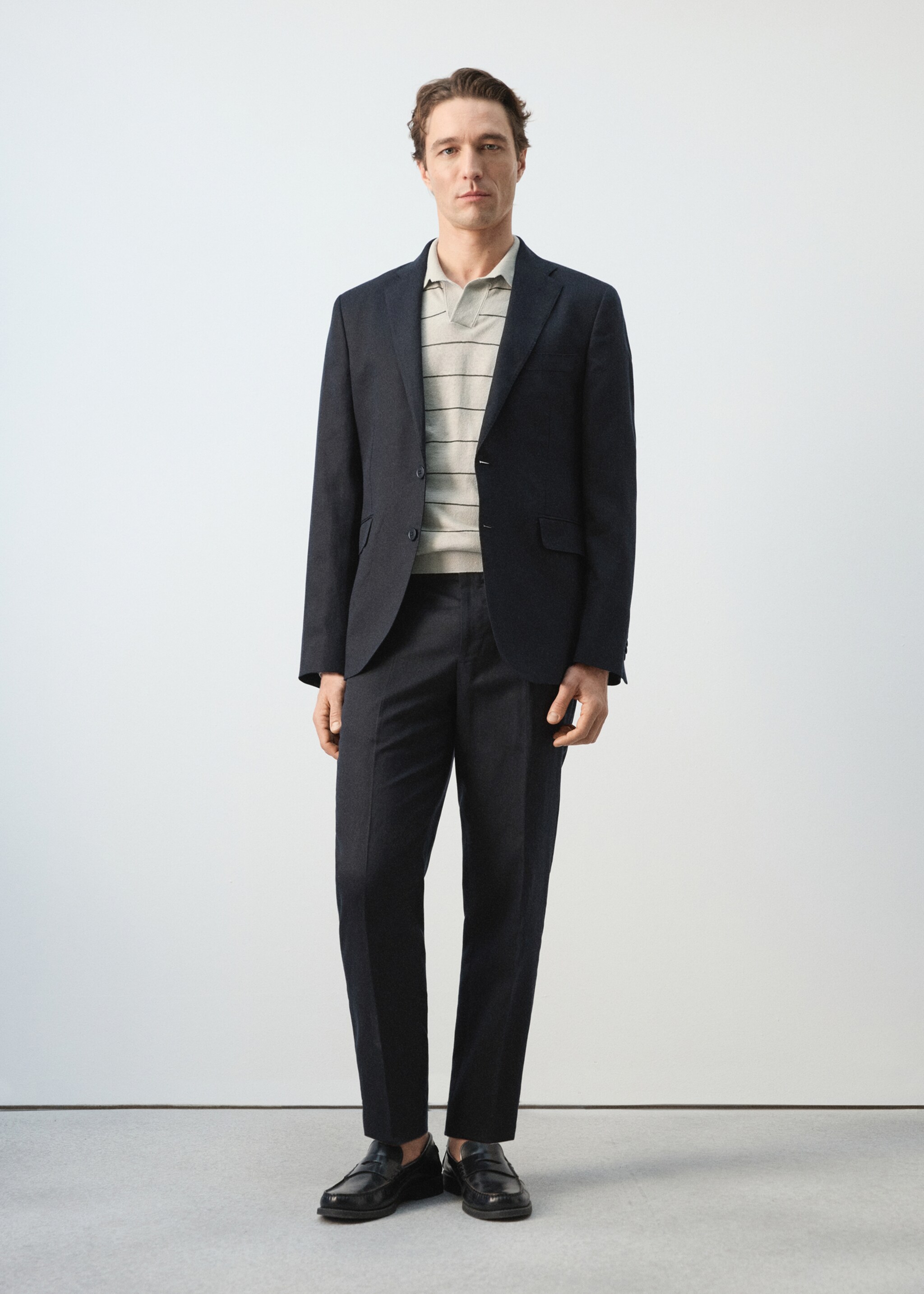 Amalfi slim fit suit jacket - General plane, Navy. Ref: 27075930-00.