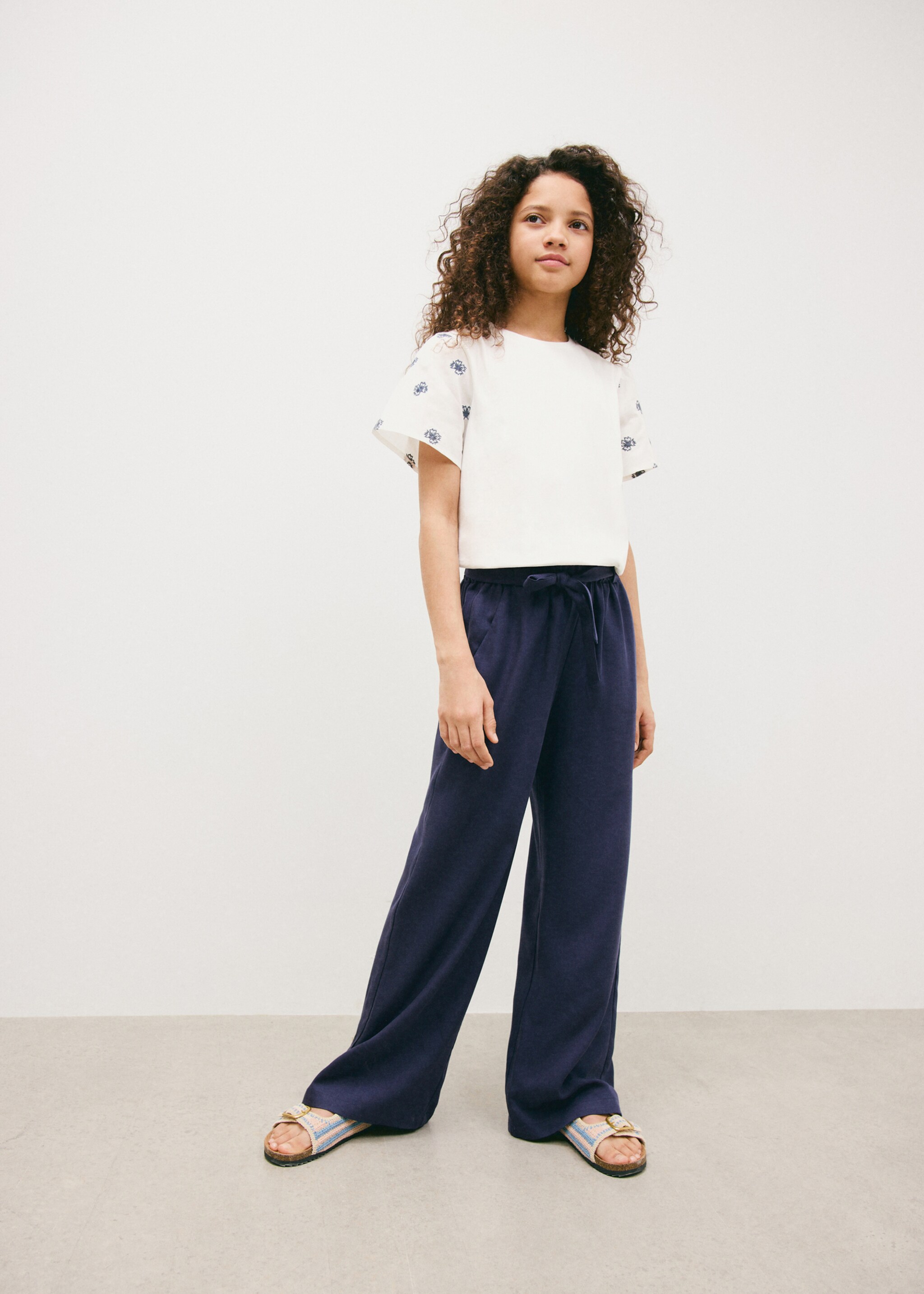 Pantalon droit nœud - Plan général, Bleu marine. Ref: 27075969-00.